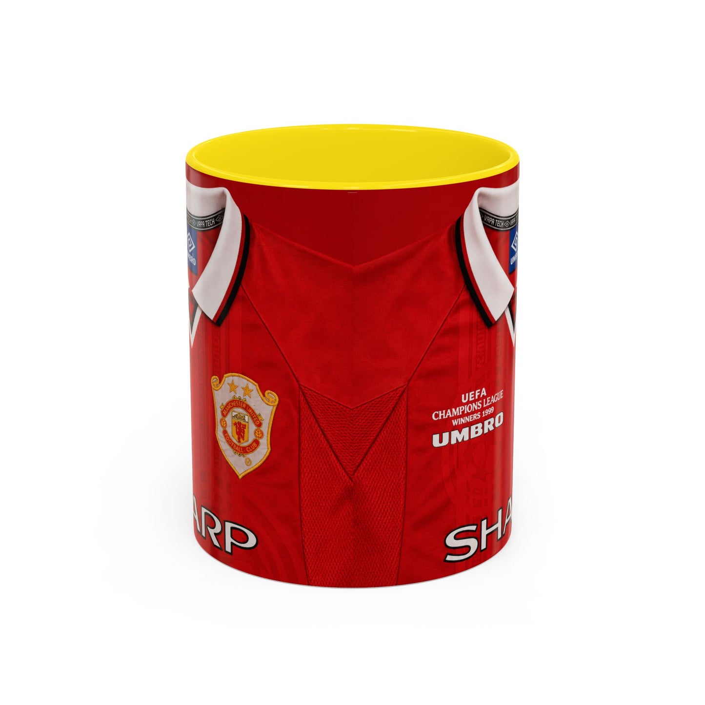 Manchester United European Shirt 1997-2000 Accent Coffee Mug (11, 15oz)