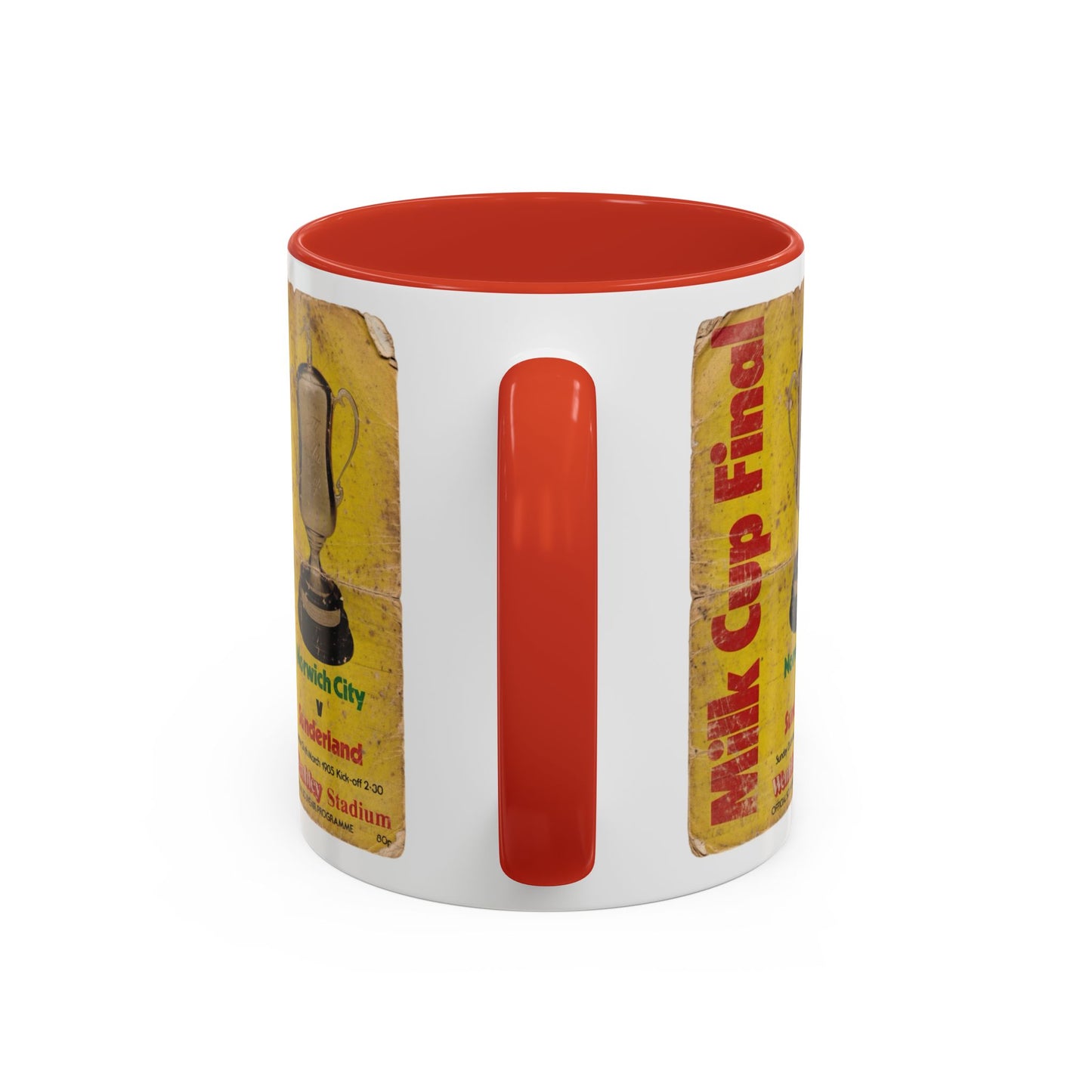 1985 Milk Cup Final Norwich City Sunderland Programme Poster Accent Coffee Mug (11, 15oz)