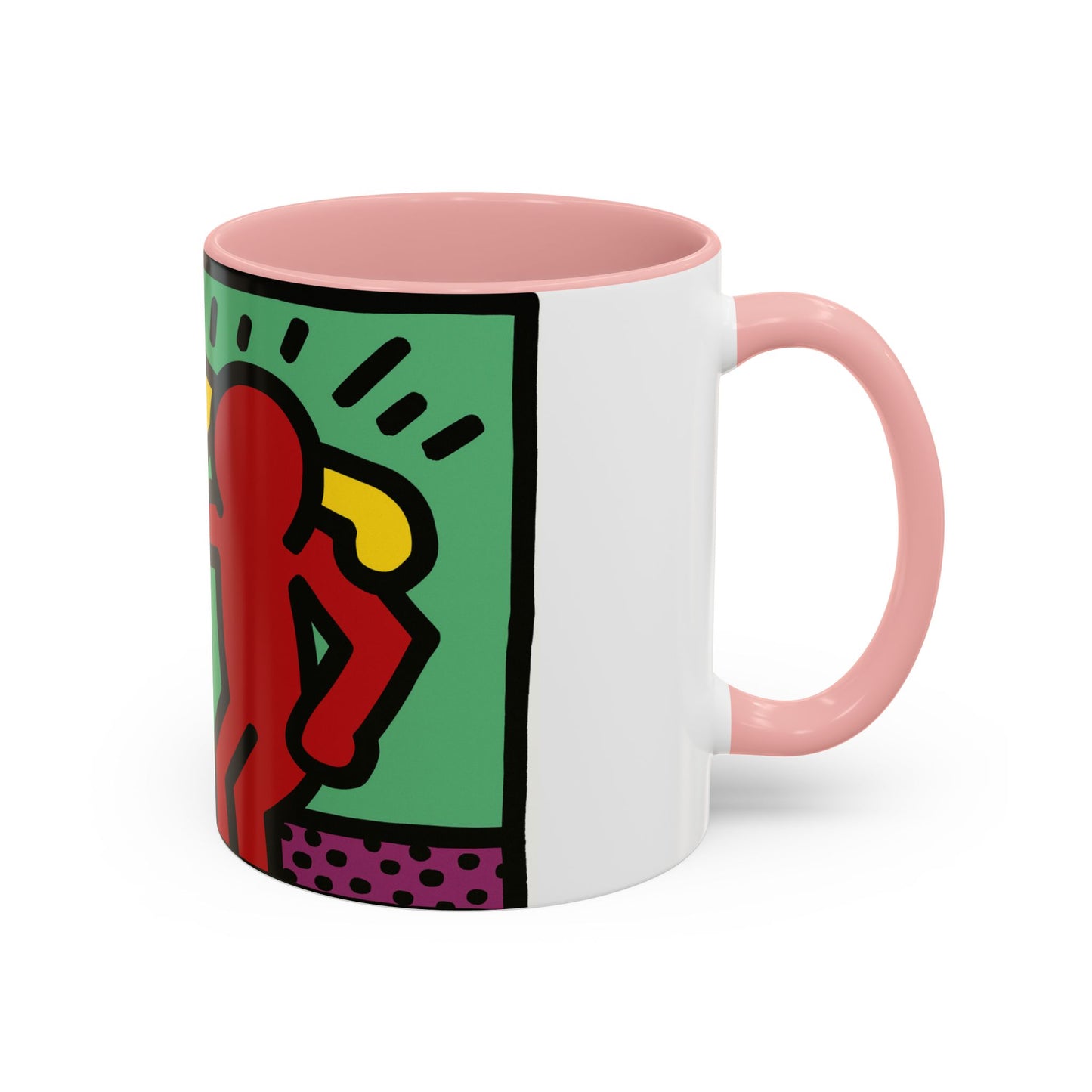 Keith Haring Pop Shop Red and Yellow Mug