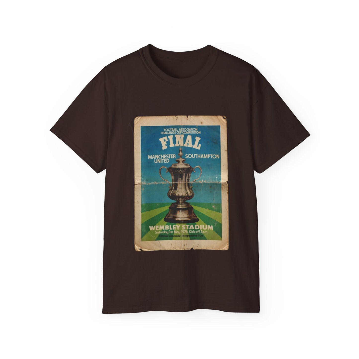 1976 FA Cup Final Manchester United Southampton Programme Poster Unisex Ultra Cotton Tee