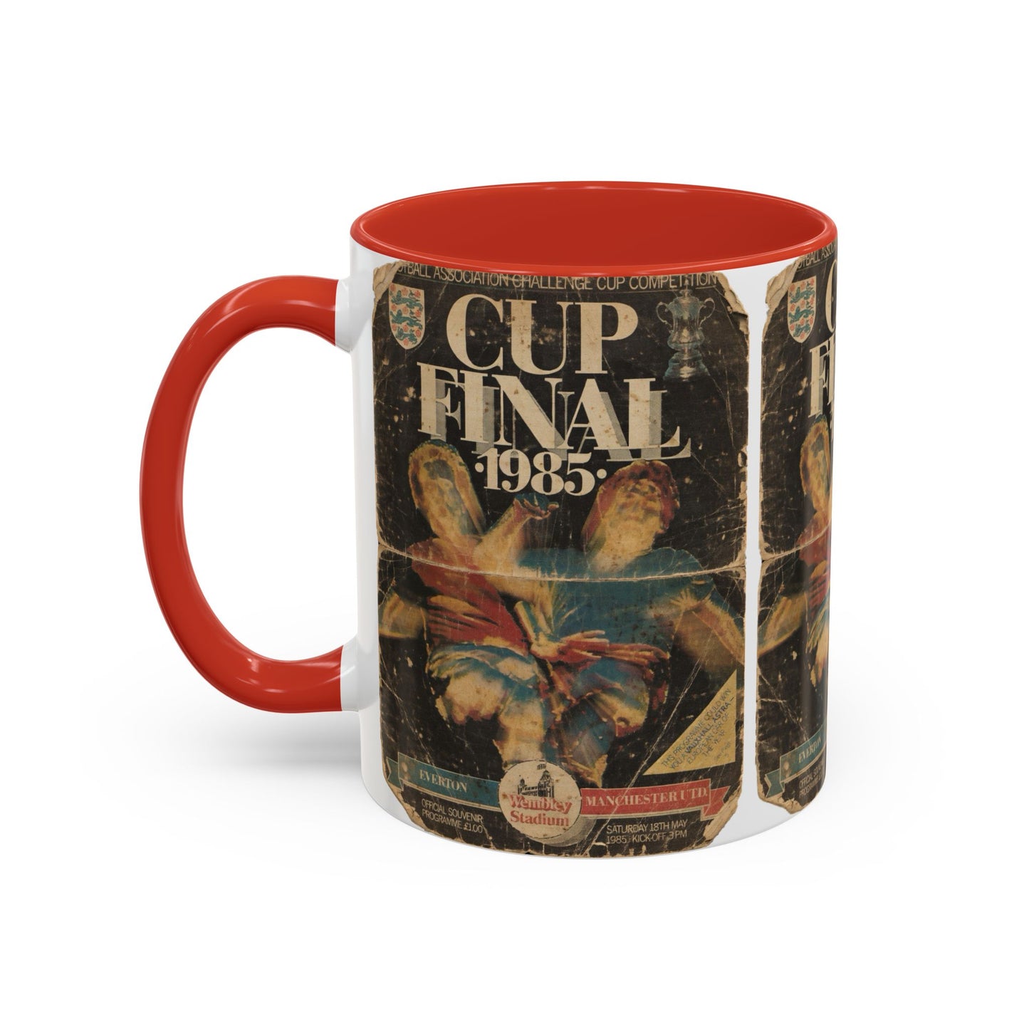 1985 FA Cup Final Manchester United Everton Programme Poster Accent Coffee Mug (11, 15oz)