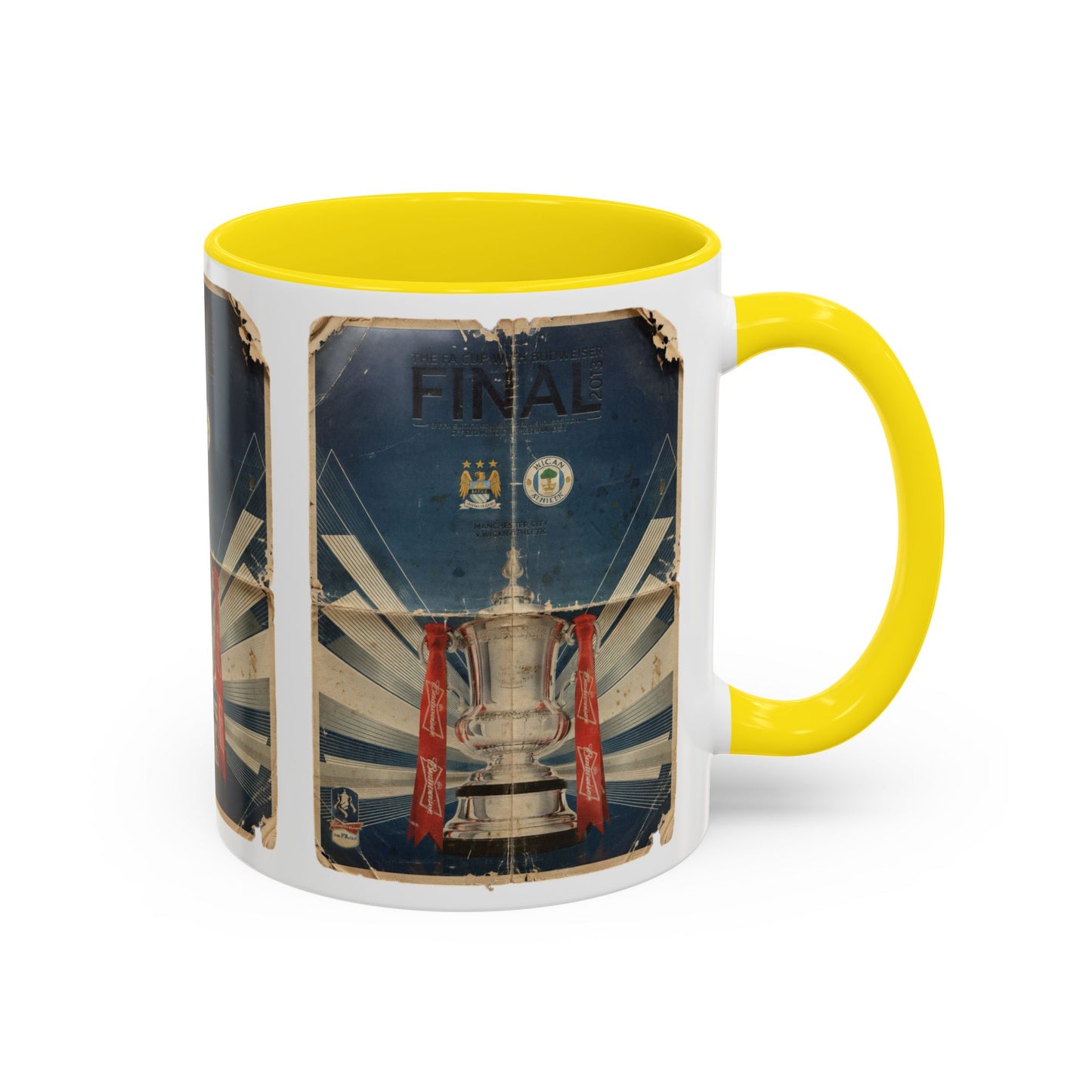 2013 FA Cup Final Manchester City Wigan Athletic Programme Poster Accent Coffee Mug (11, 15oz)