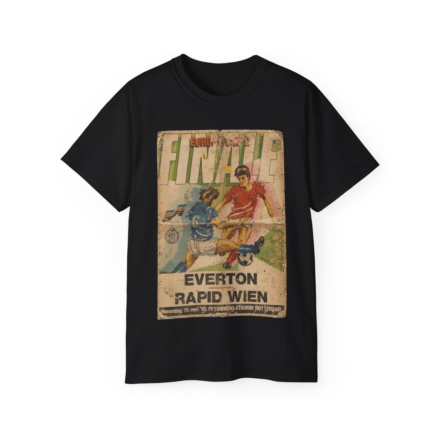 1985 European Cup Winners Cup Final Everton Rapid Vienna Poster Unisex Ultra Cotton Tee