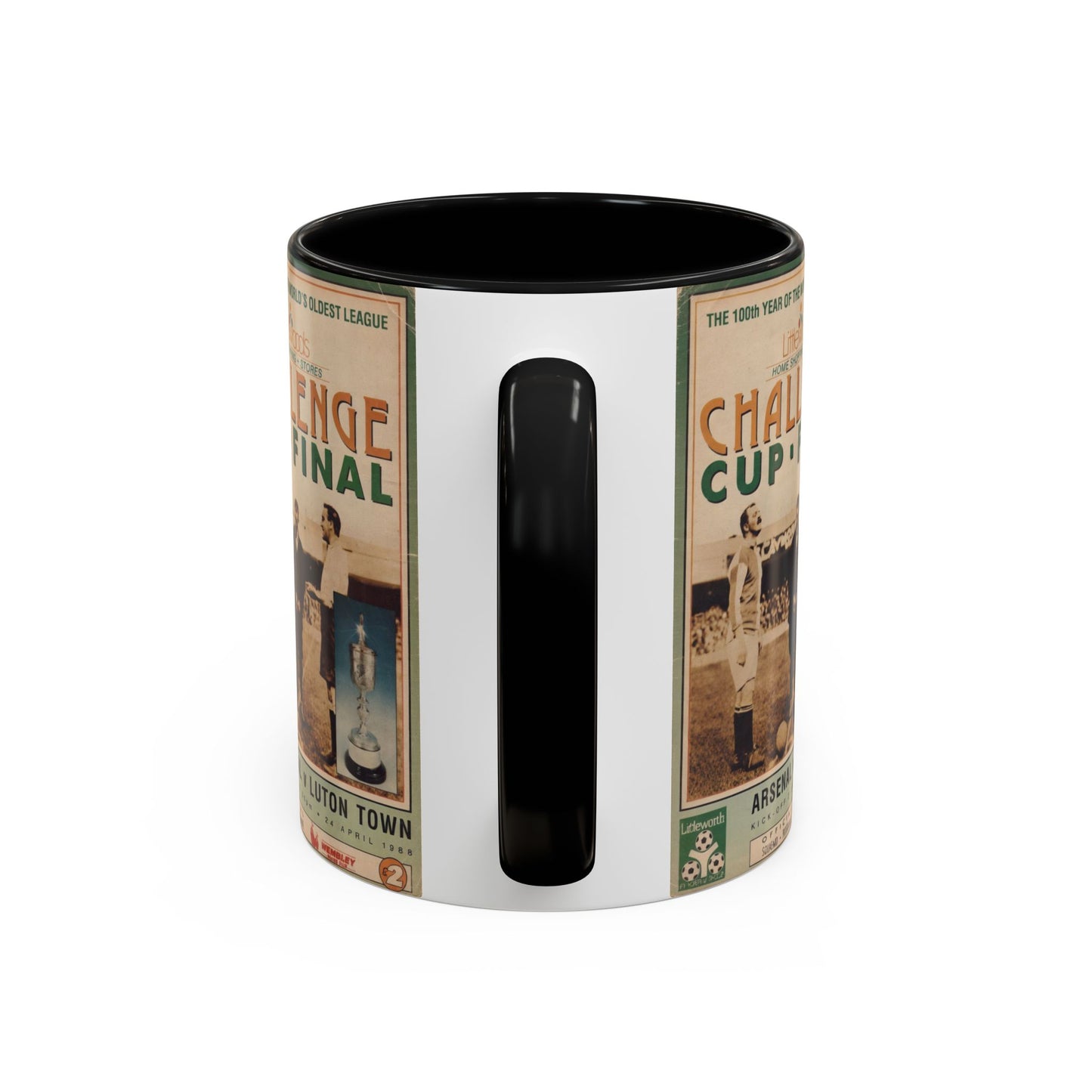 1988 Littlewoods Cup Final Luton Town Arsenal Programme Poster Accent Coffee Mug (11, 15oz)