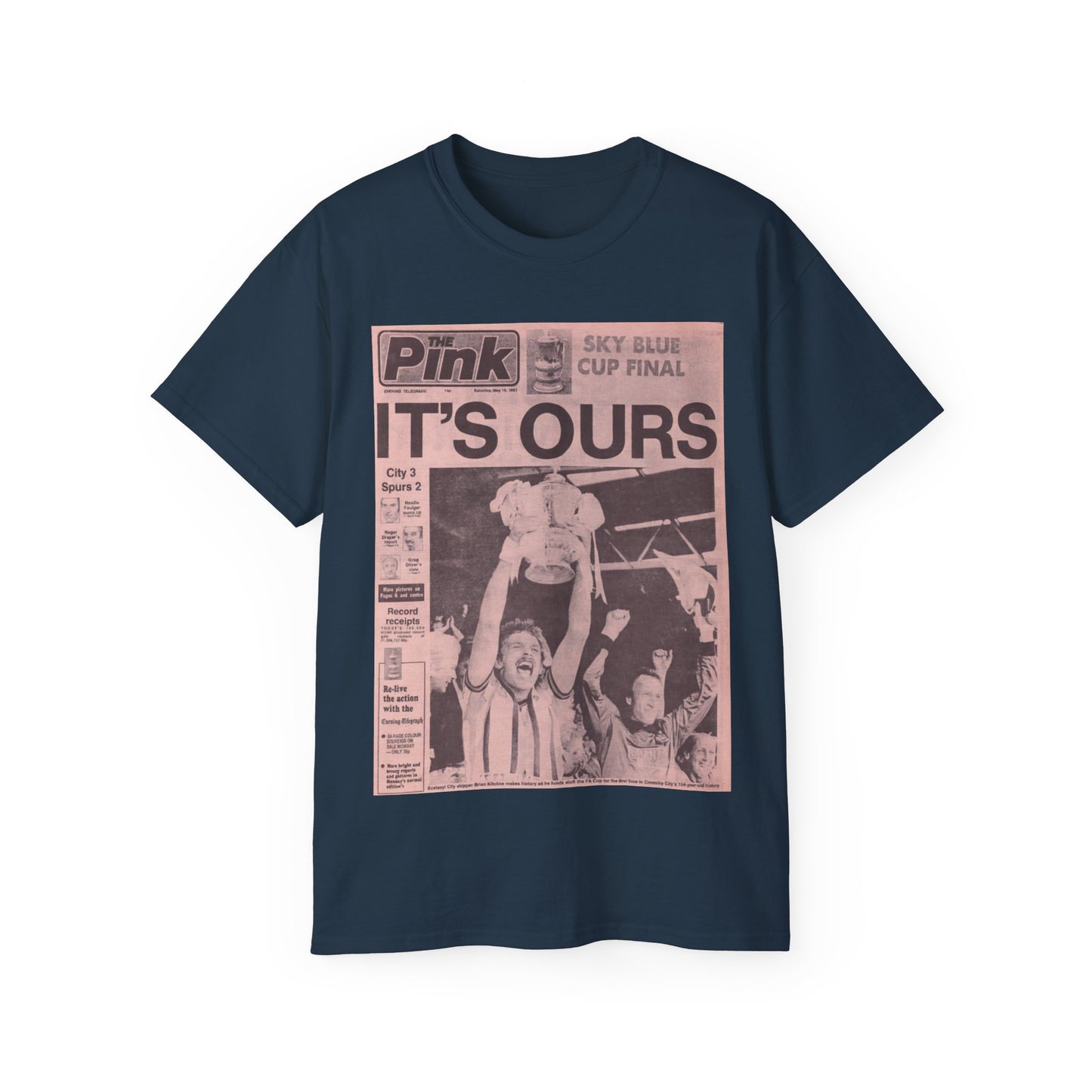 Coventry City Newspaper The Pink FA Cup Final 1987 Unisex Ultra Cotton Tee