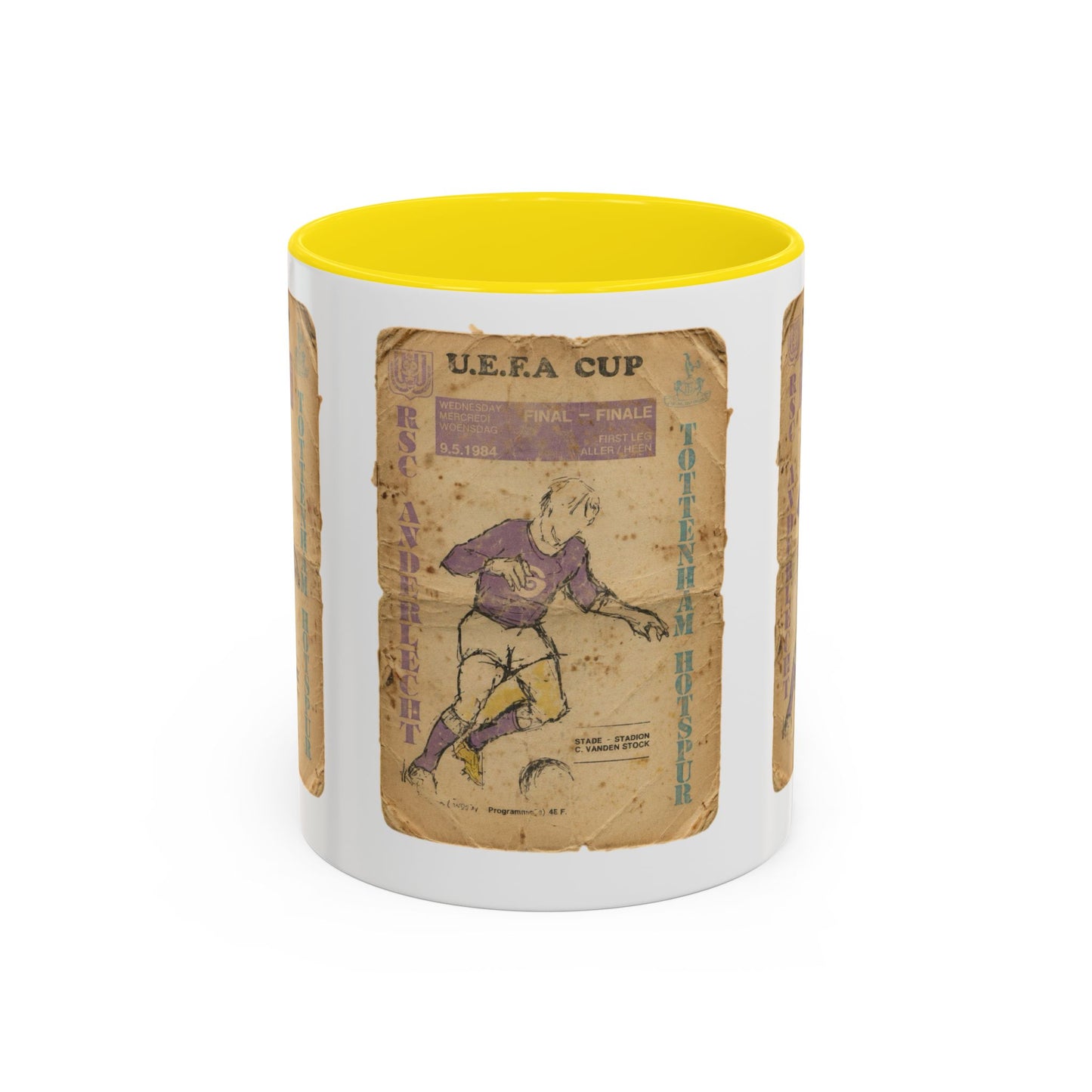 1984 UEFA Cup Final Tottenham Hotspur Anderlecht Programme Poster Accent Coffee Mug (11, 15oz)