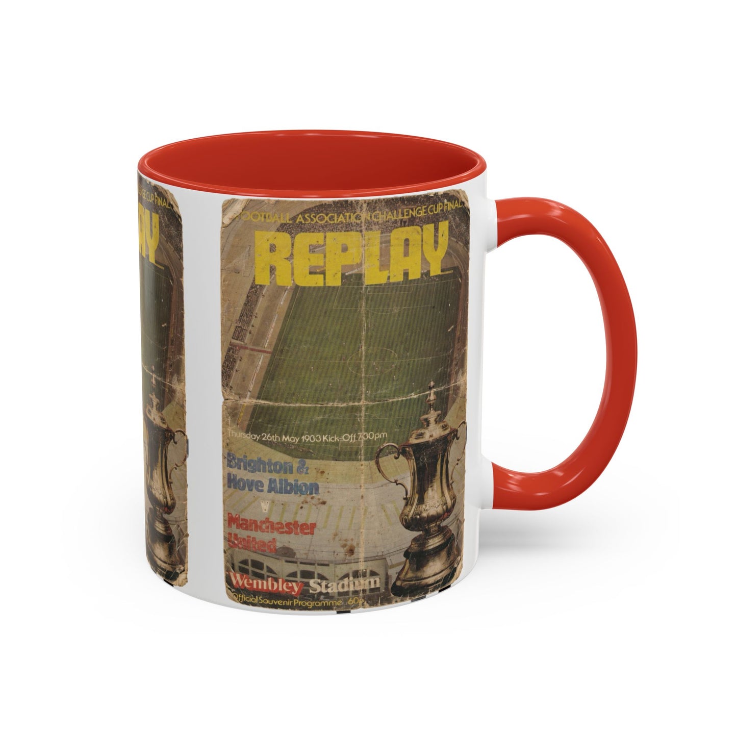 1983 FA Cup Final Replay Manchester United Brighton Programme Poster Accent Coffee Mug (11, 15oz)