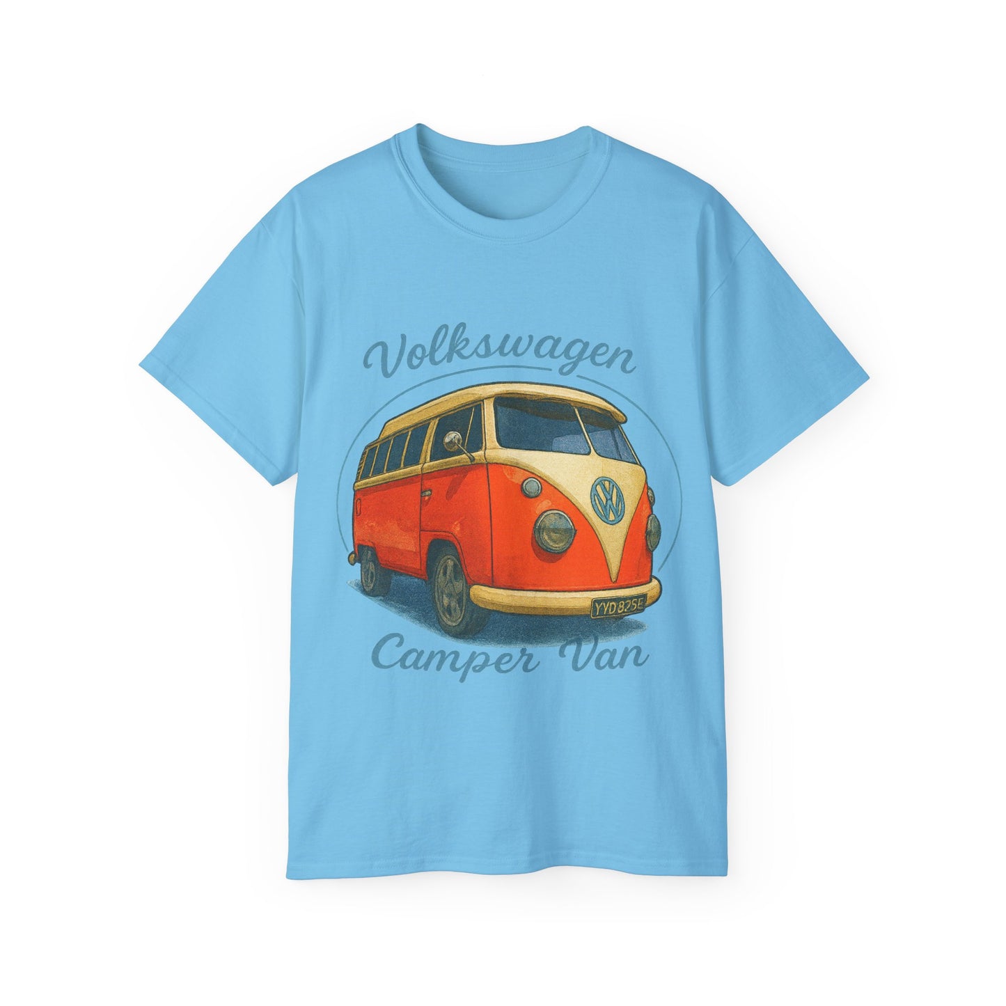 Retro Volkswagen Camper Van 3/4 Orange