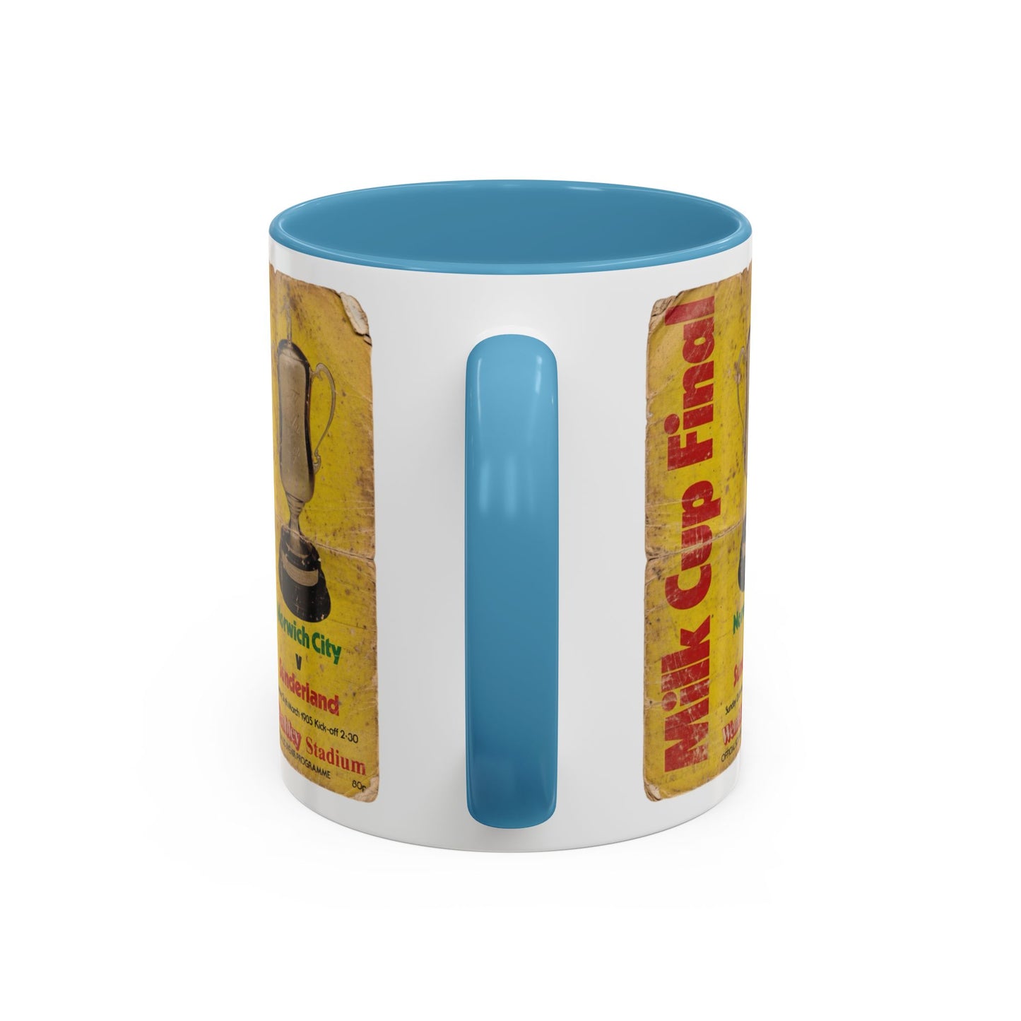 1985 Milk Cup Final Norwich City Sunderland Programme Poster Accent Coffee Mug (11, 15oz)