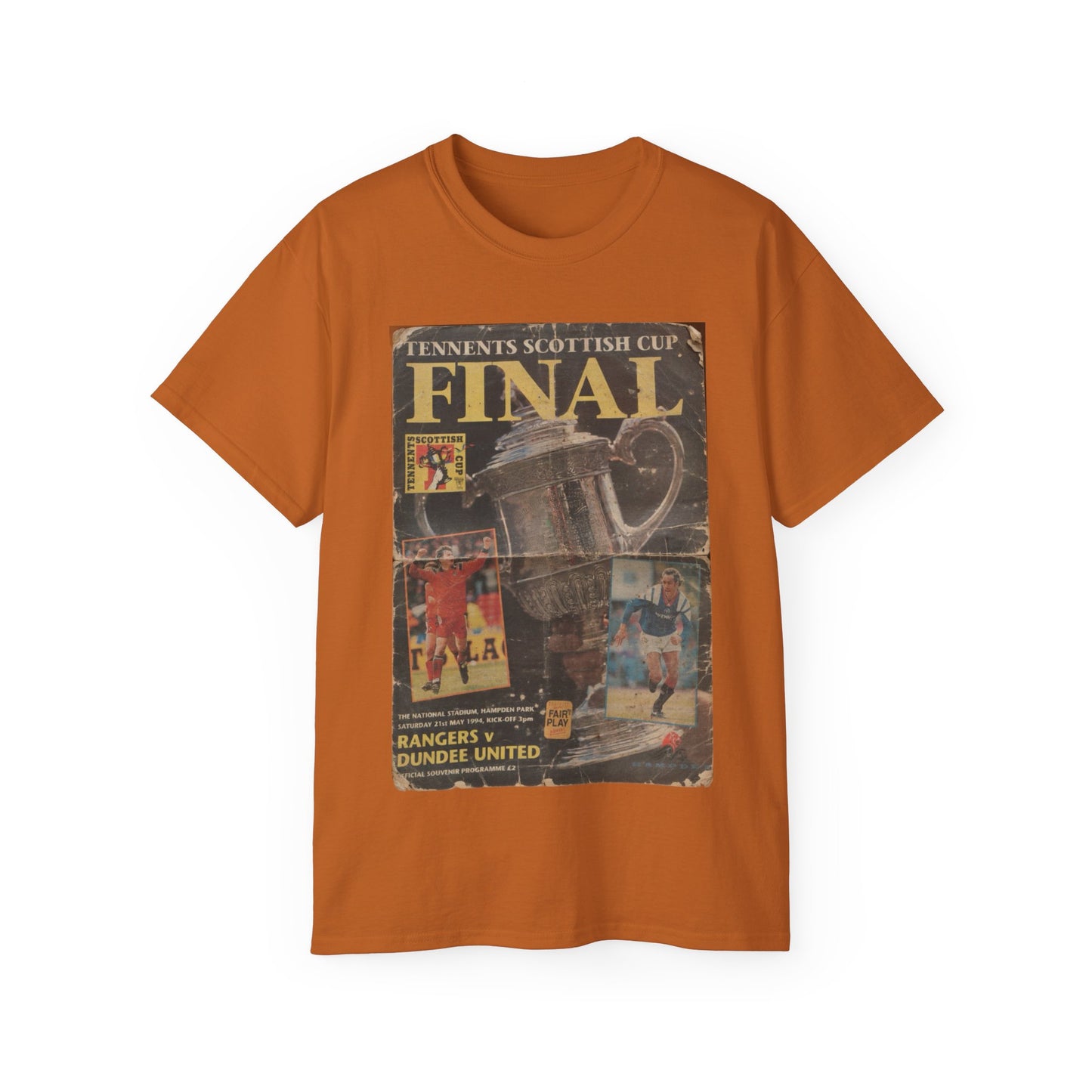 1994 Scottish Challenge Cup Final Dundee United Rangers Programme Poster Unisex Ultra Cotton Tee