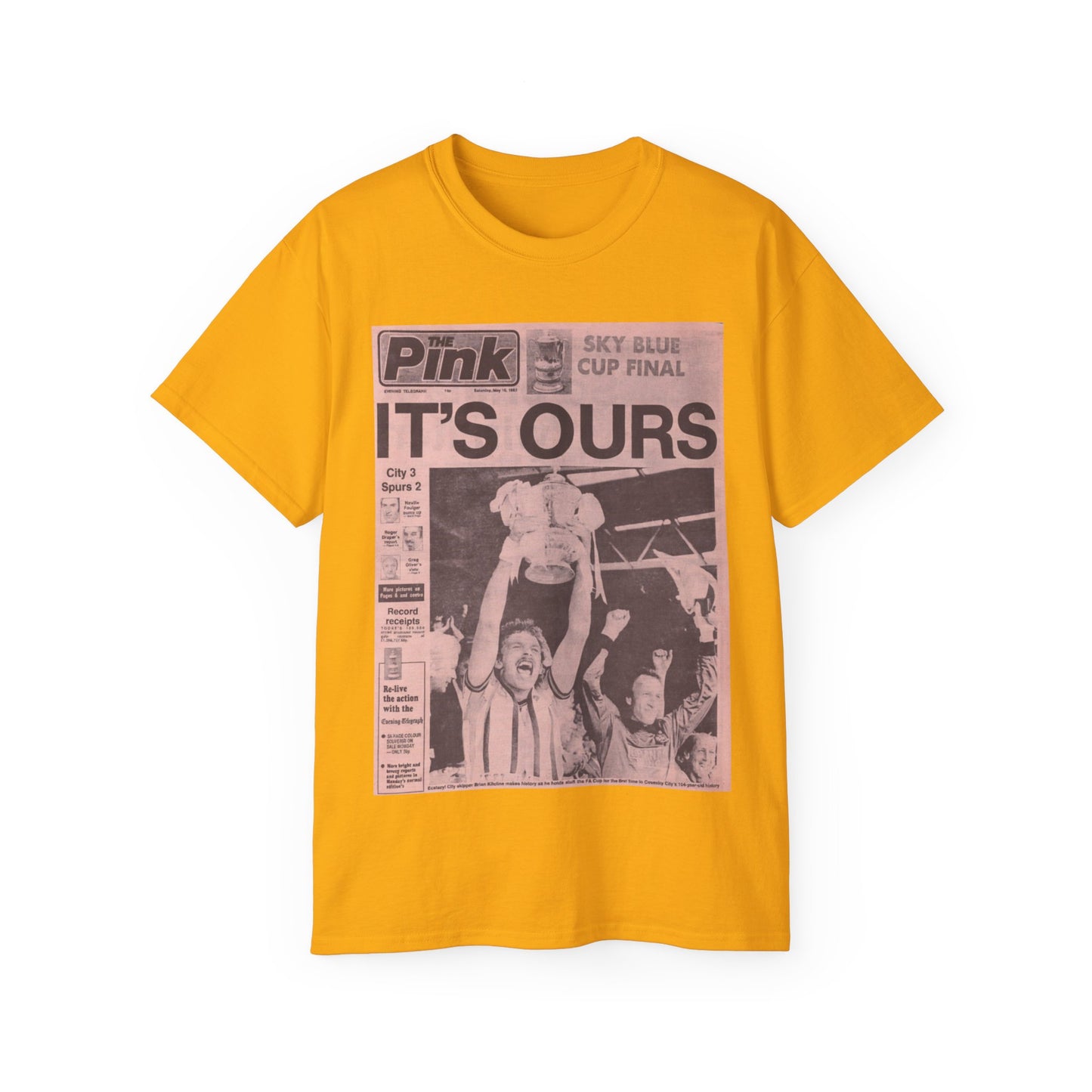 Coventry City Newspaper The Pink FA Cup Final 1987 Unisex Ultra Cotton Tee