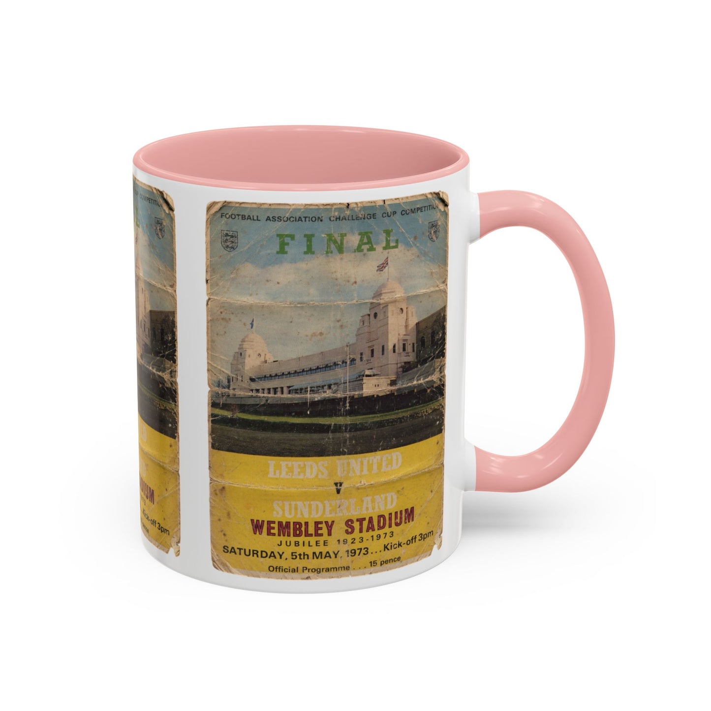 1973 FA Cup Final Programme Poster Sunderland Leeds United Accent Coffee Mug (11, 15oz)