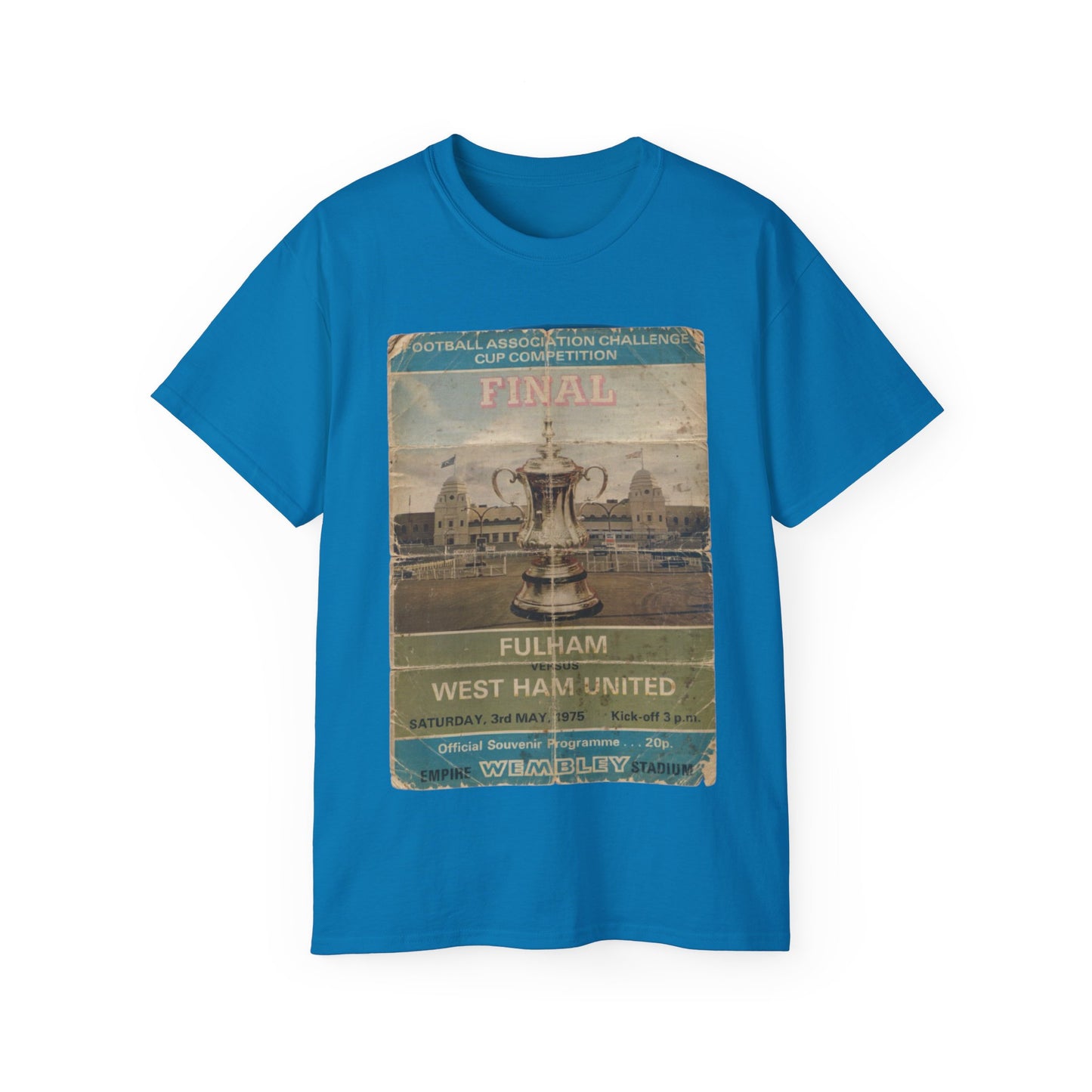 1975 FA Cup Final Programme Poster West Ham Fulham Unisex Ultra Cotton Tee