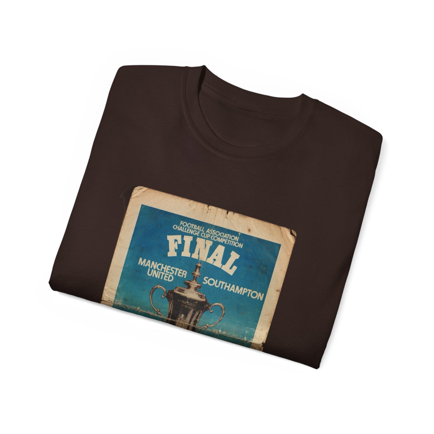 1976 FA Cup Final Manchester United Southampton Programme Poster Unisex Ultra Cotton Tee