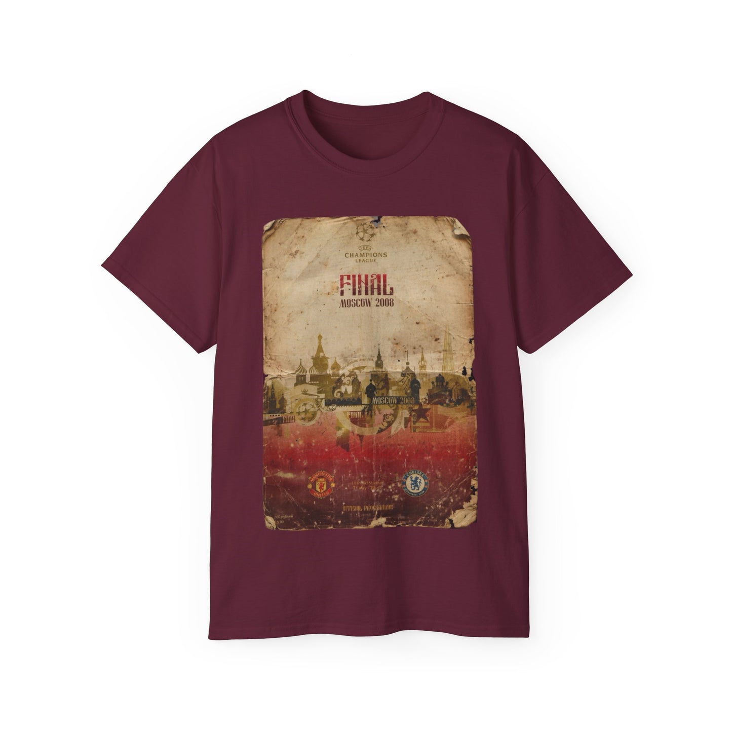 2008 UCL Final Poster Manchester United Chelsea Ultra Cotton Tee