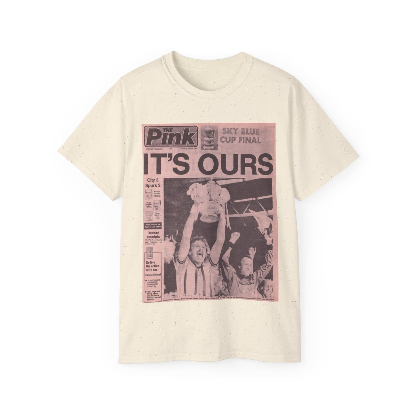 Coventry City Newspaper The Pink FA Cup Final 1987 Unisex Ultra Cotton Tee