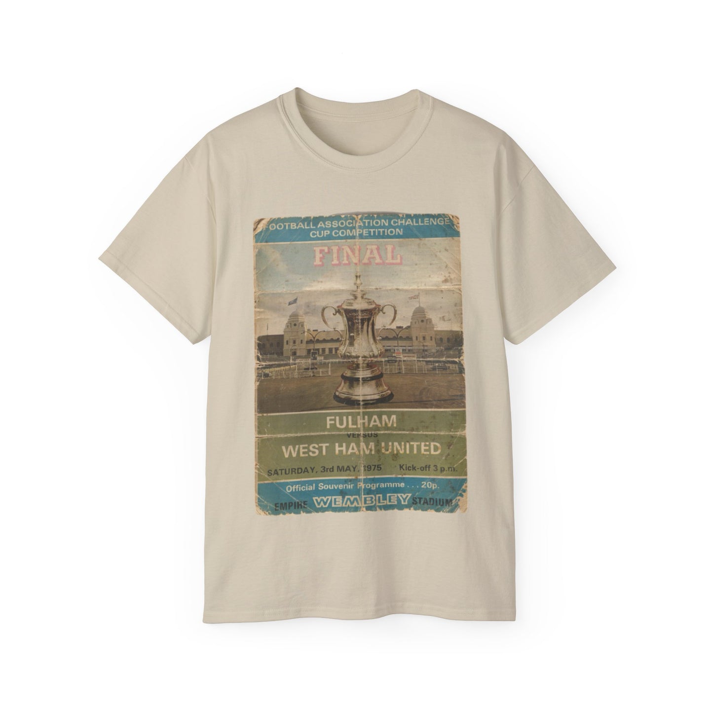 1975 FA Cup Final Programme Poster West Ham Fulham Unisex Ultra Cotton Tee