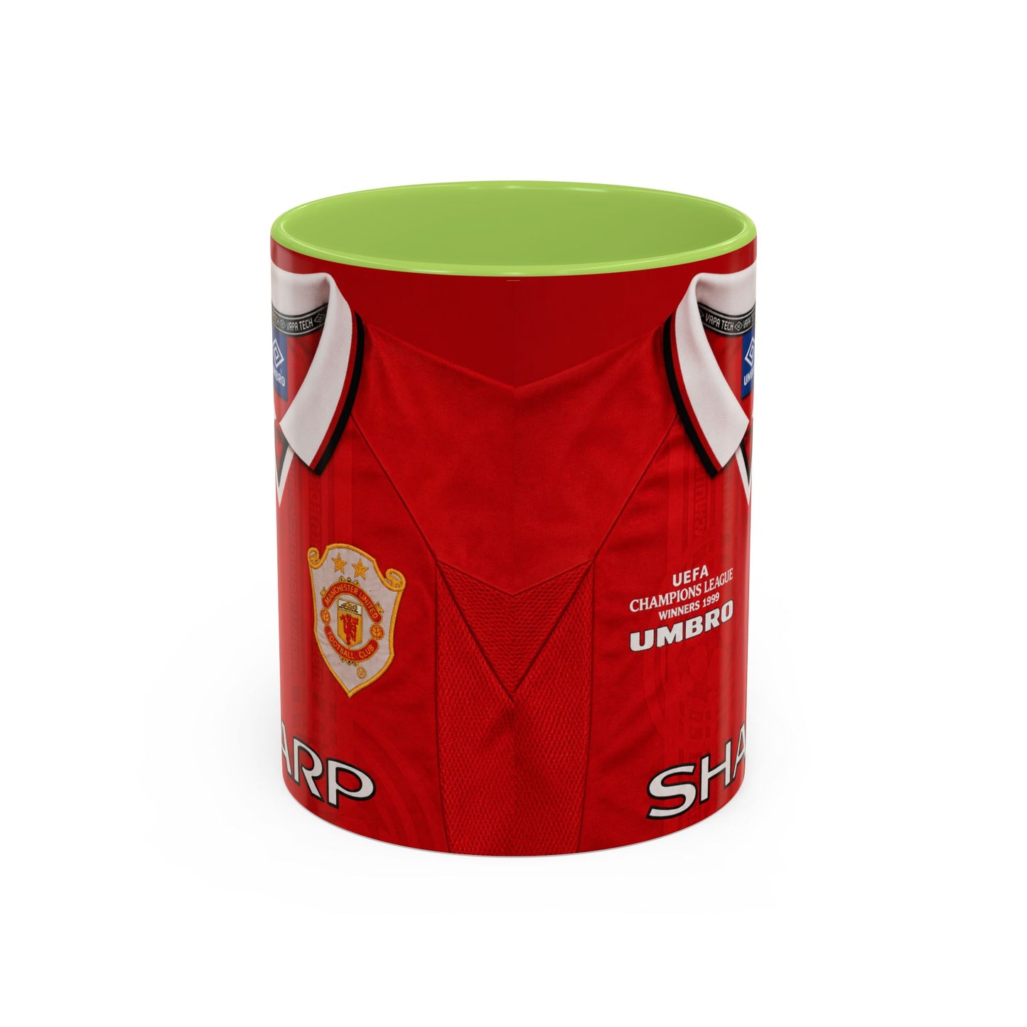 Manchester United European Shirt 1997-2000 Accent Coffee Mug (11, 15oz)