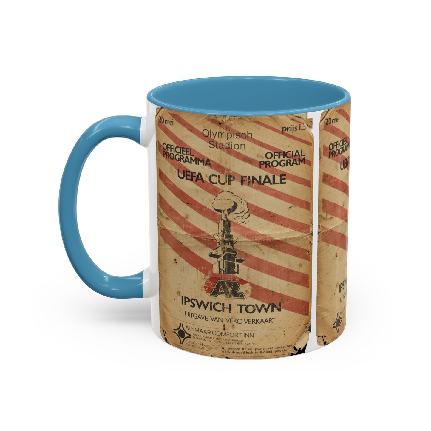 1981 UEFA Cup Final Ipswich Town AZ Alkmaar Programme Poster Accent Coffee Mug (11, 15oz)