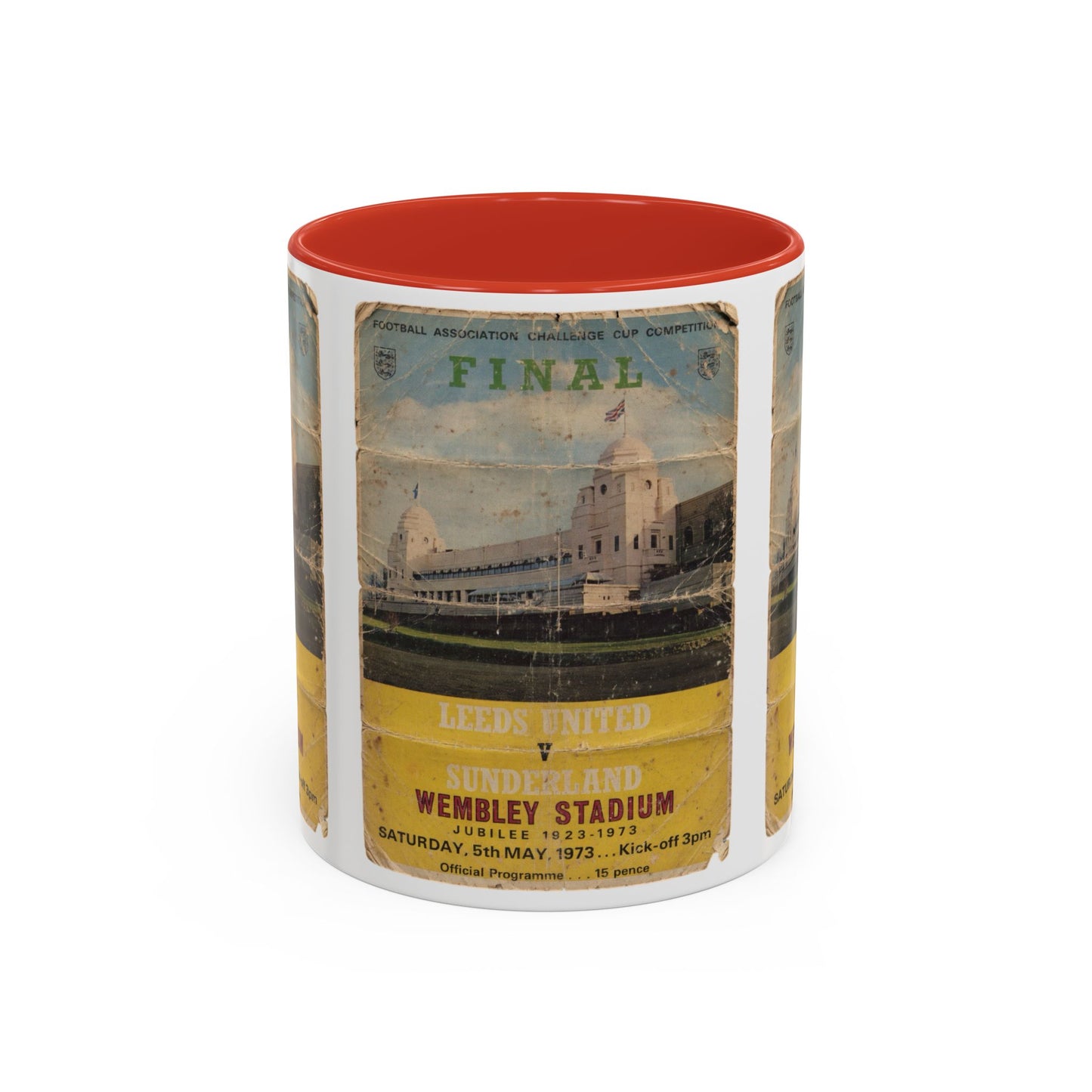 1973 FA Cup Final Programme Poster Sunderland Leeds United Accent Coffee Mug (11, 15oz)