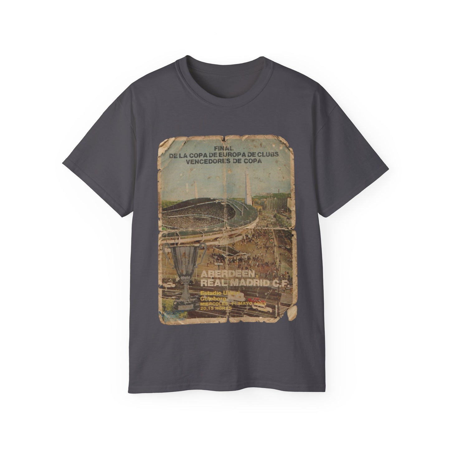 1983 European Cup Winners Cup Final Aberdeen Real Madrid Poster Unisex Ultra Cotton Tee