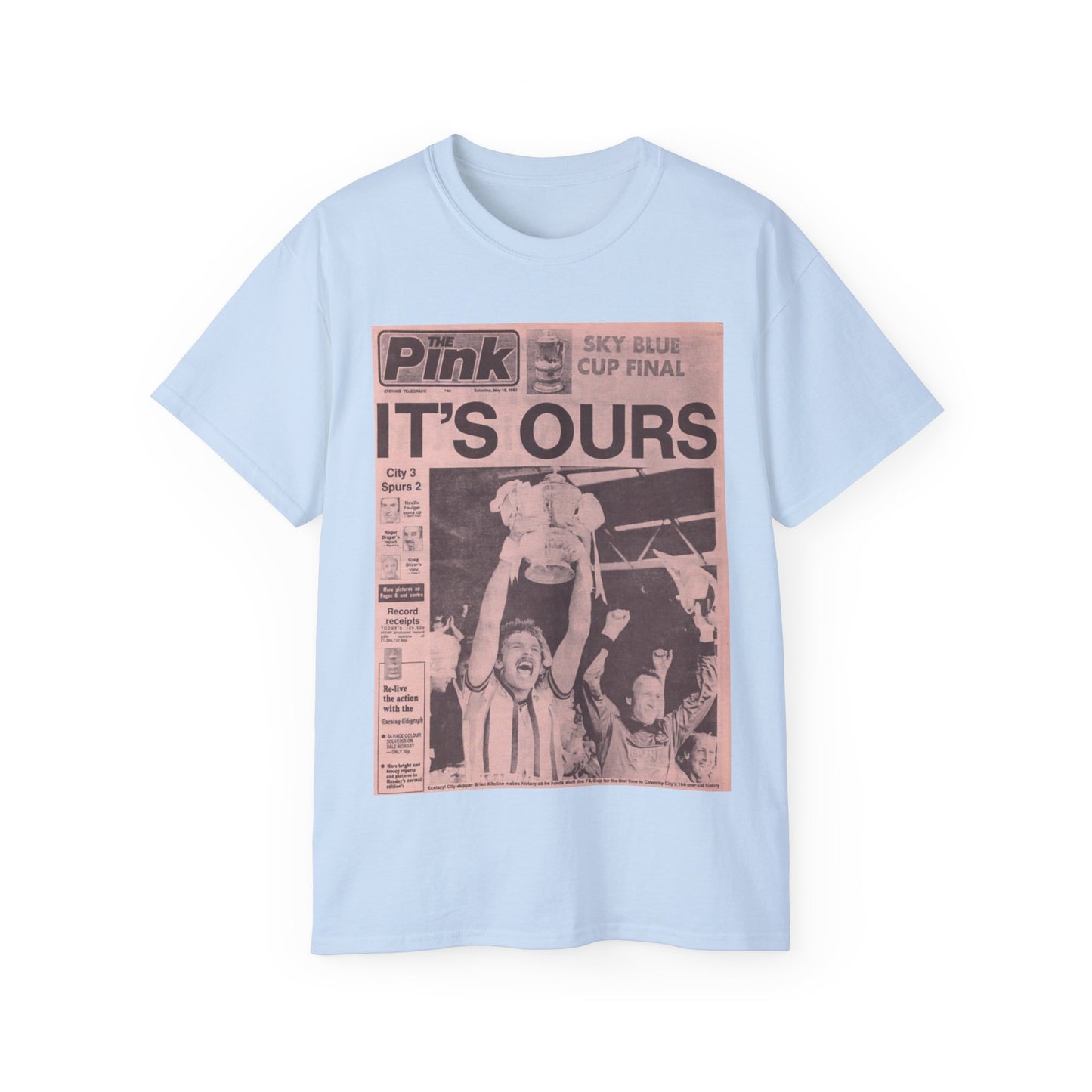 Coventry City Newspaper The Pink FA Cup Final 1987 Unisex Ultra Cotton Tee
