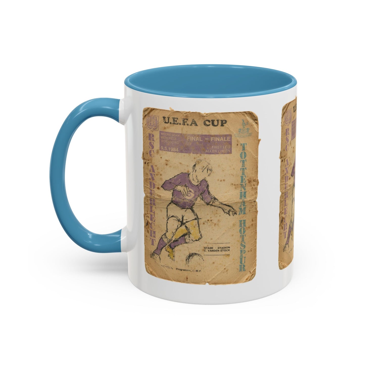 1984 UEFA Cup Final Tottenham Hotspur Anderlecht Programme Poster Accent Coffee Mug (11, 15oz)