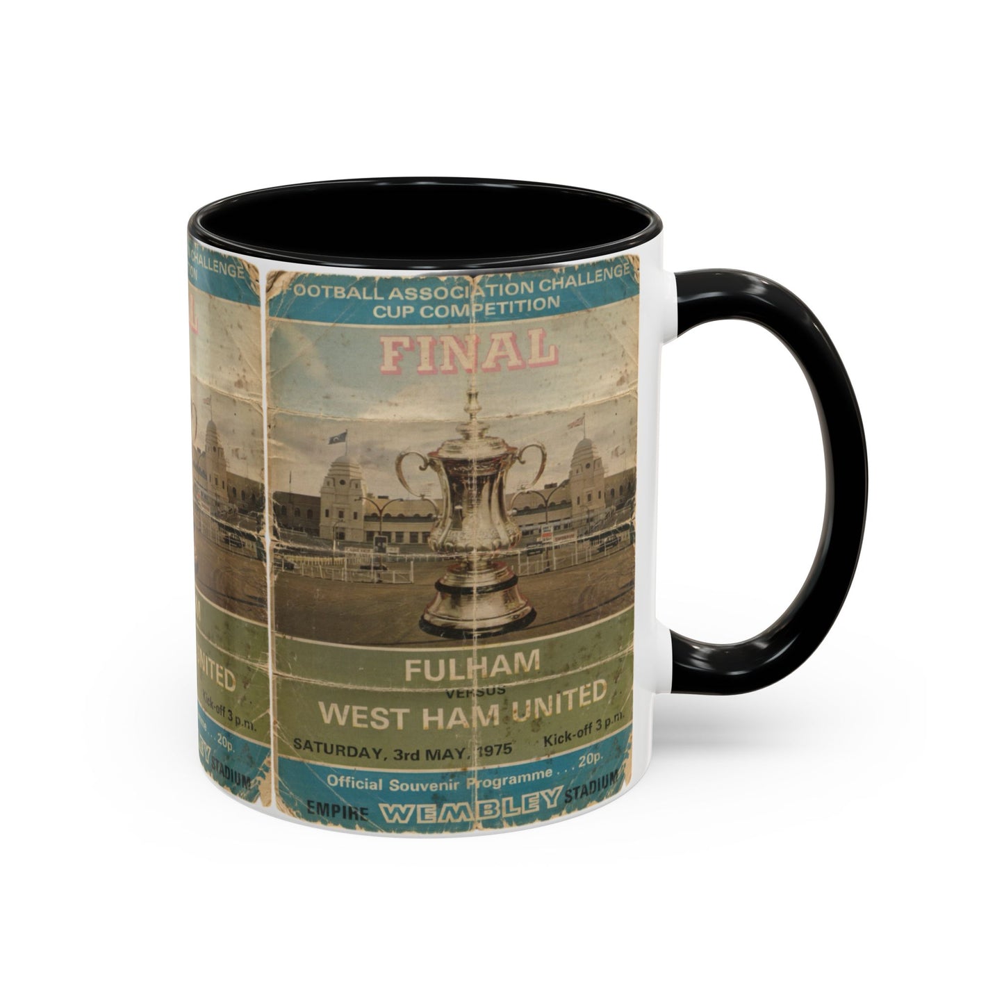 1975 FA Cup Final Programme Poster West Ham Fulham Accent Coffee Mug (11, 15oz)