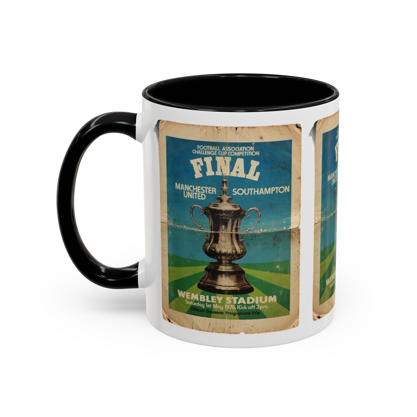 1976 FA Cup Final Manchester United Southampton Programme Accent Coffee Mug (11, 15oz)