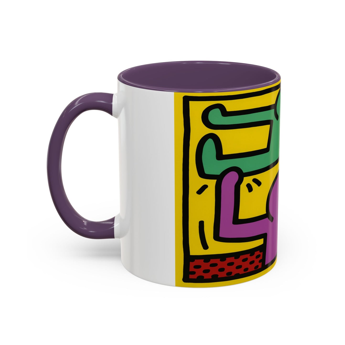 Keith Haring Pop Shop Green and Purple Mug