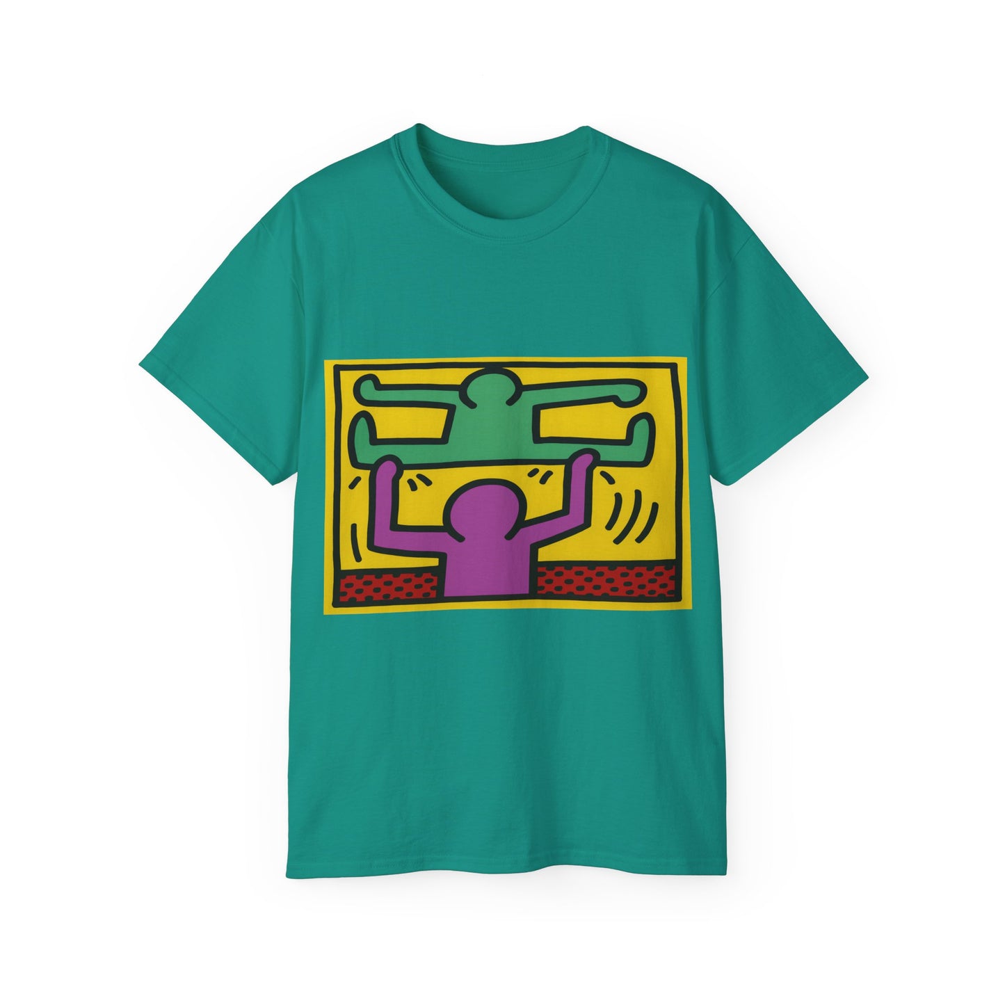 Keith Haring Pop Shop Green and Purple T-Shirt