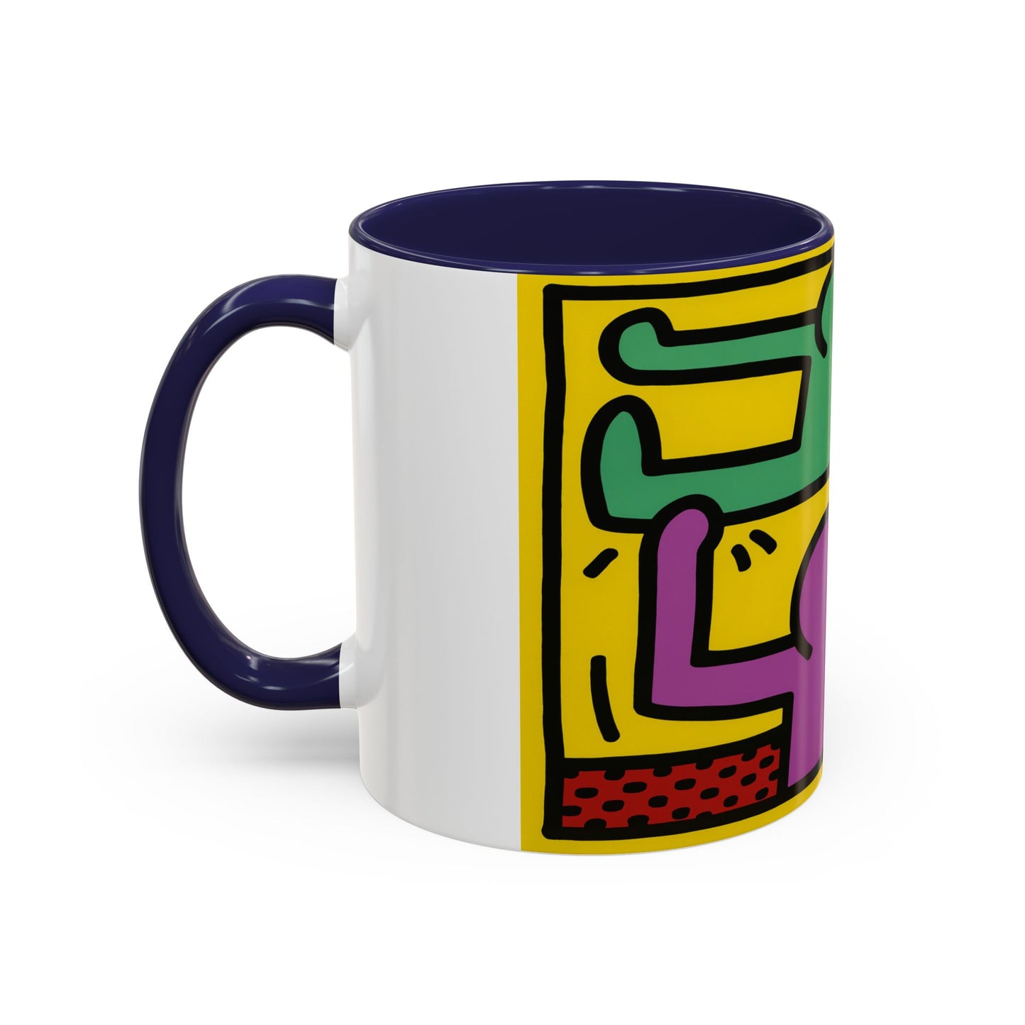 Keith Haring Pop Shop Green and Purple Mug