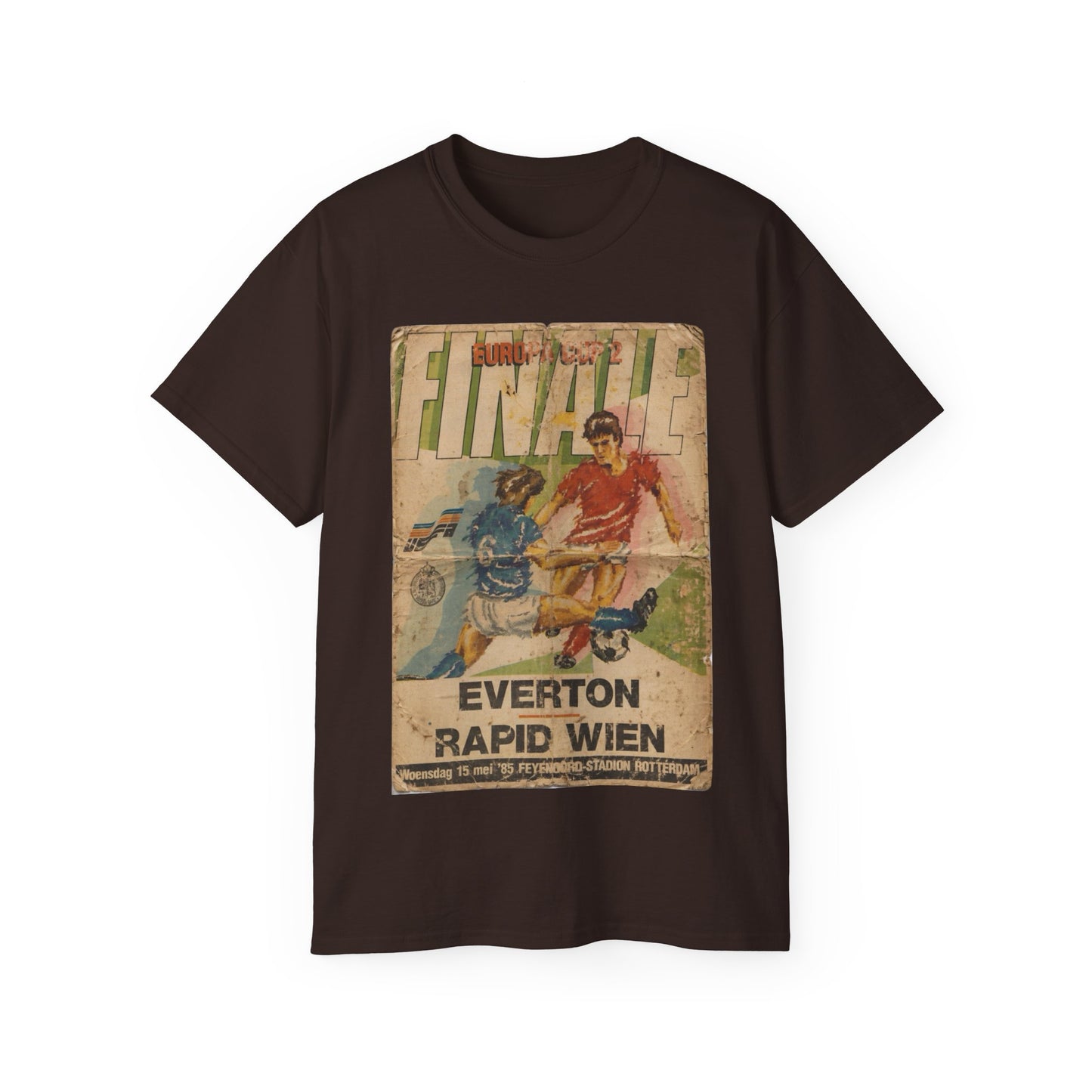 1985 European Cup Winners Cup Final Everton Rapid Vienna Poster Unisex Ultra Cotton Tee