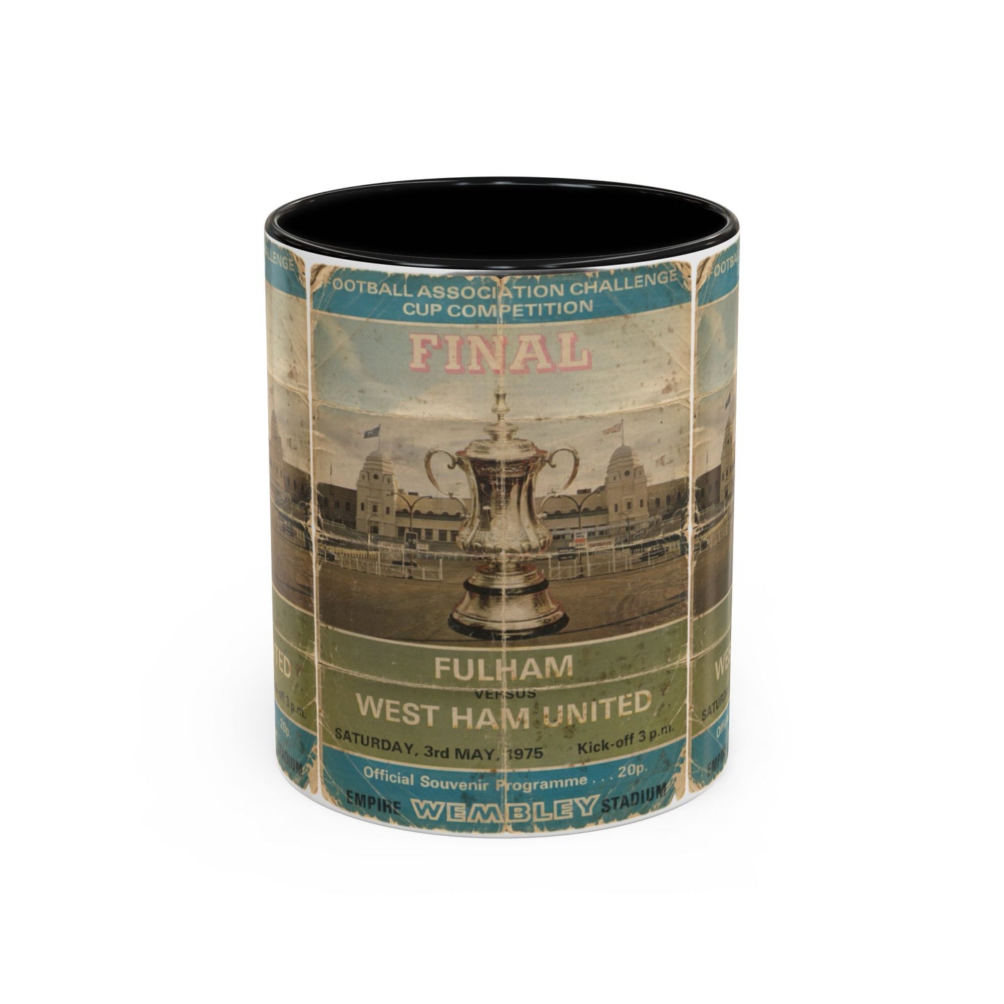 1975 FA Cup Final Programme Poster West Ham Fulham Accent Coffee Mug (11, 15oz)