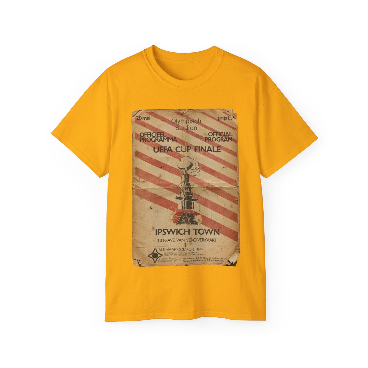 1981 UEFA Cup Final Ipswich Town AZ Alkmaar Programme Poster Unisex Ultra Cotton Tee