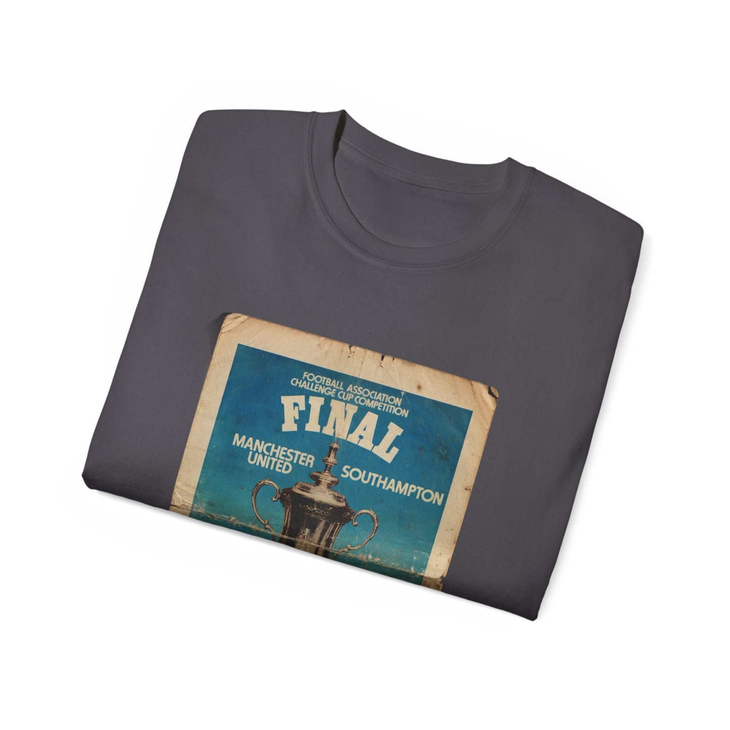 1976 FA Cup Final Manchester United Southampton Programme Poster Unisex Ultra Cotton Tee