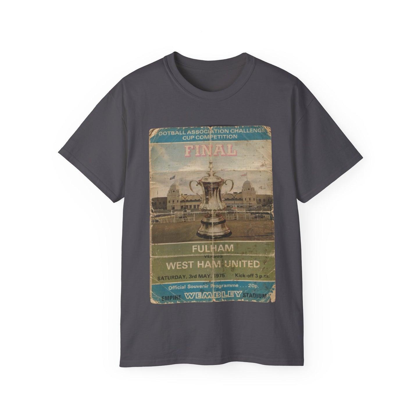 1975 FA Cup Final Programme Poster West Ham Fulham Unisex Ultra Cotton Tee