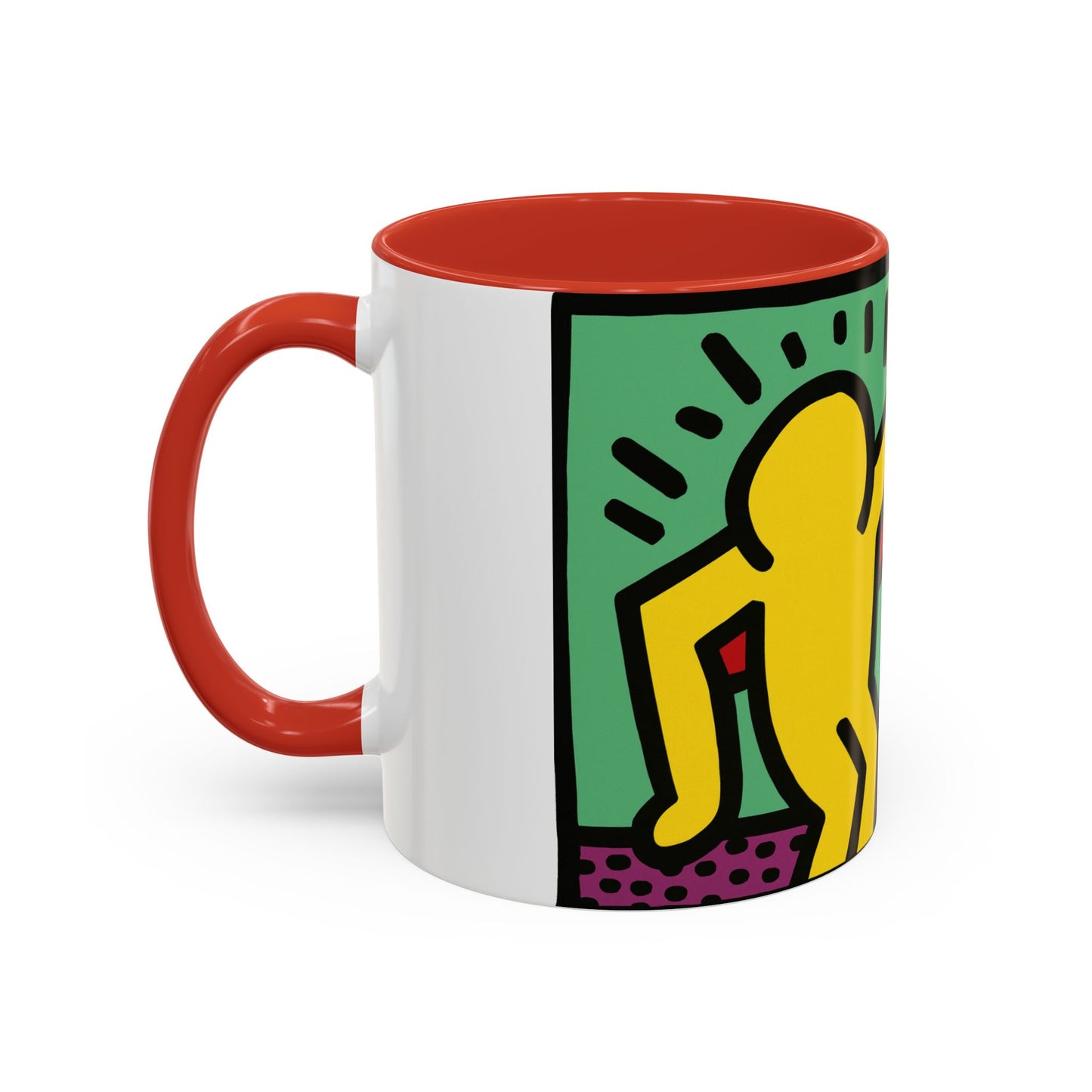 Keith Haring Pop Shop Red and Yellow Mug