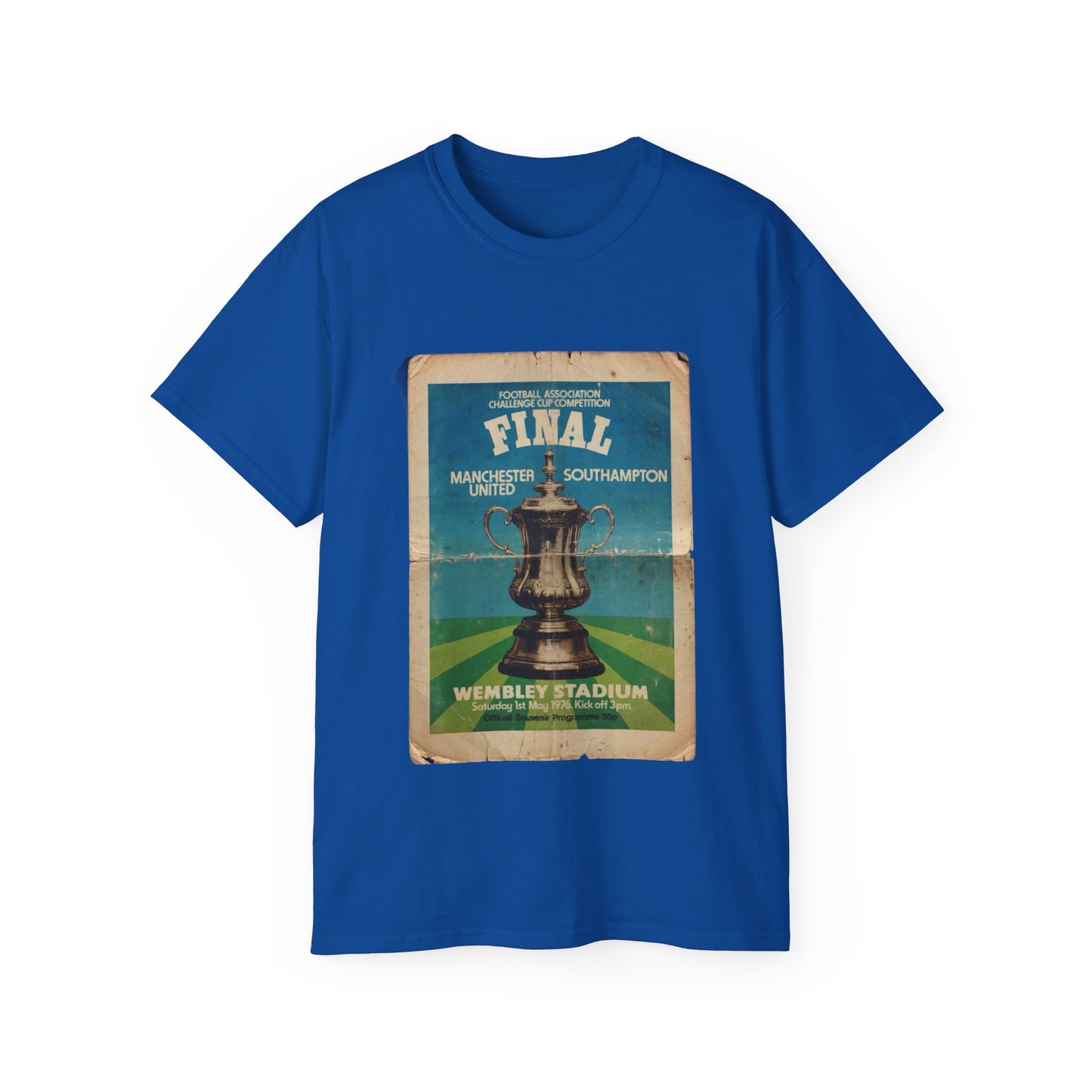 1976 FA Cup Final Manchester United Southampton Programme Poster Unisex Ultra Cotton Tee