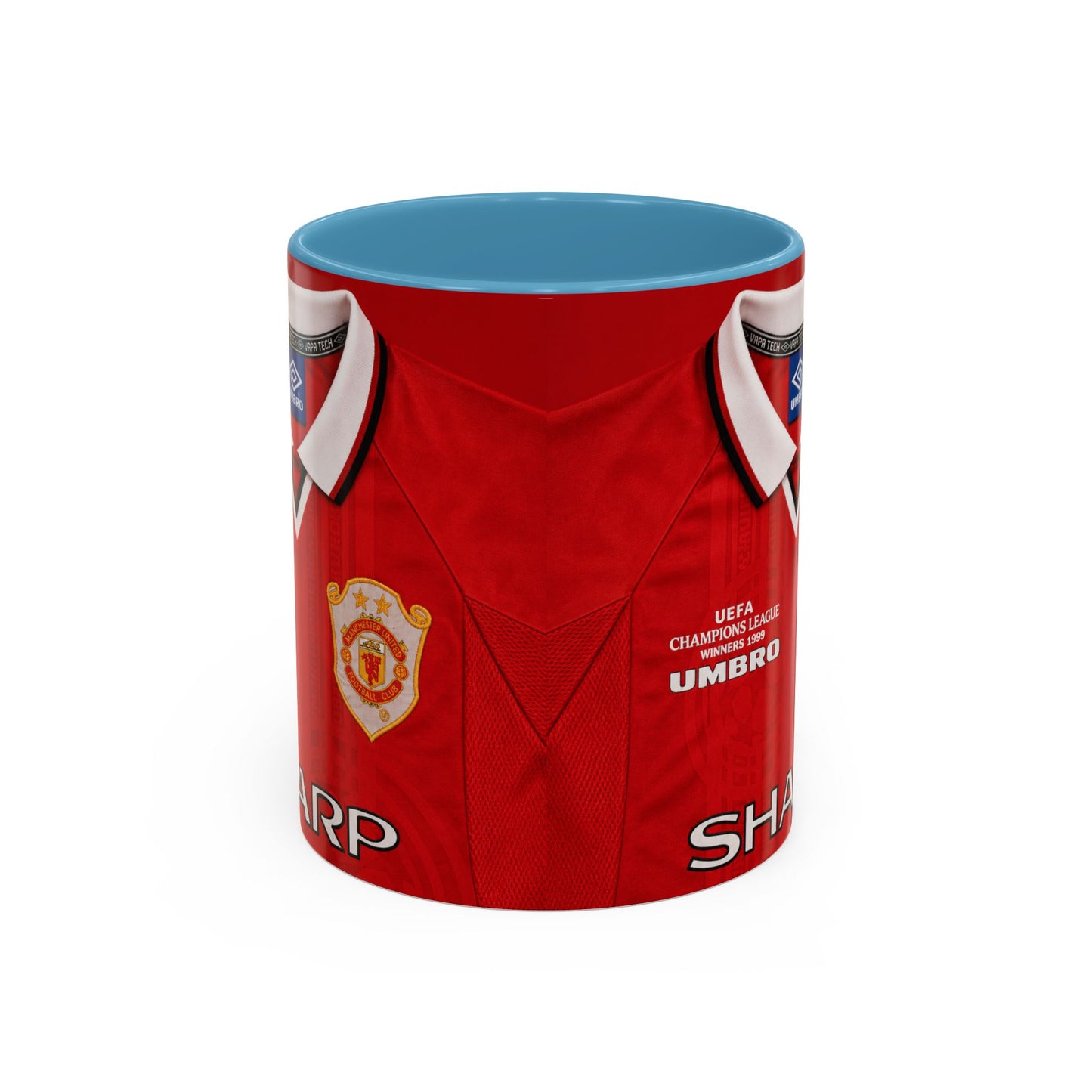 Manchester United European Shirt 1997-2000 Accent Coffee Mug (11, 15oz)