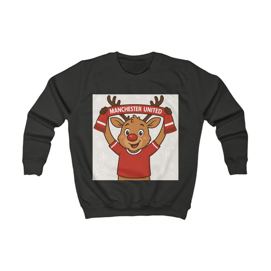 Manchester United Kids Reindeer Christmas Jumper