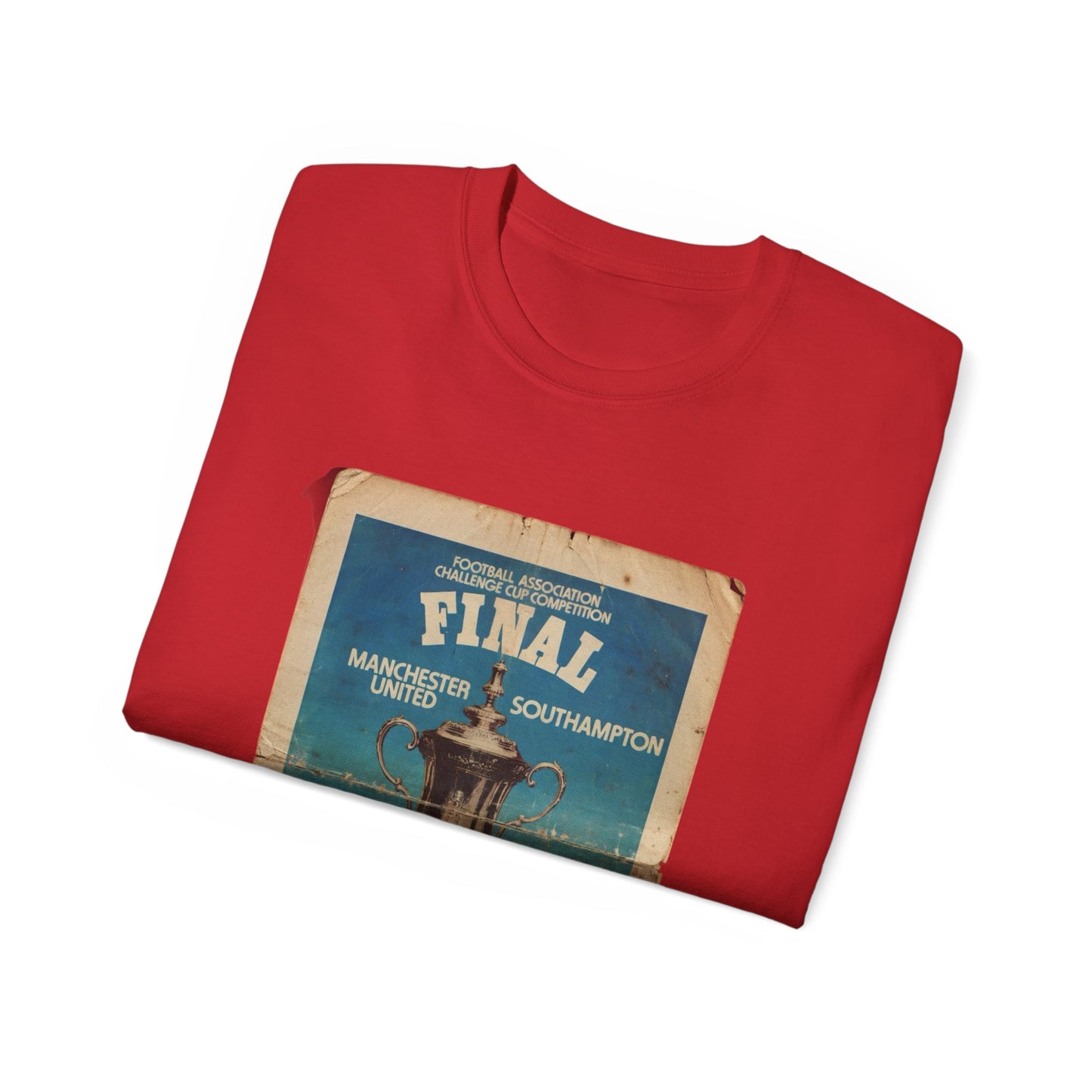 1976 FA Cup Final Manchester United Southampton Programme Poster Unisex Ultra Cotton Tee