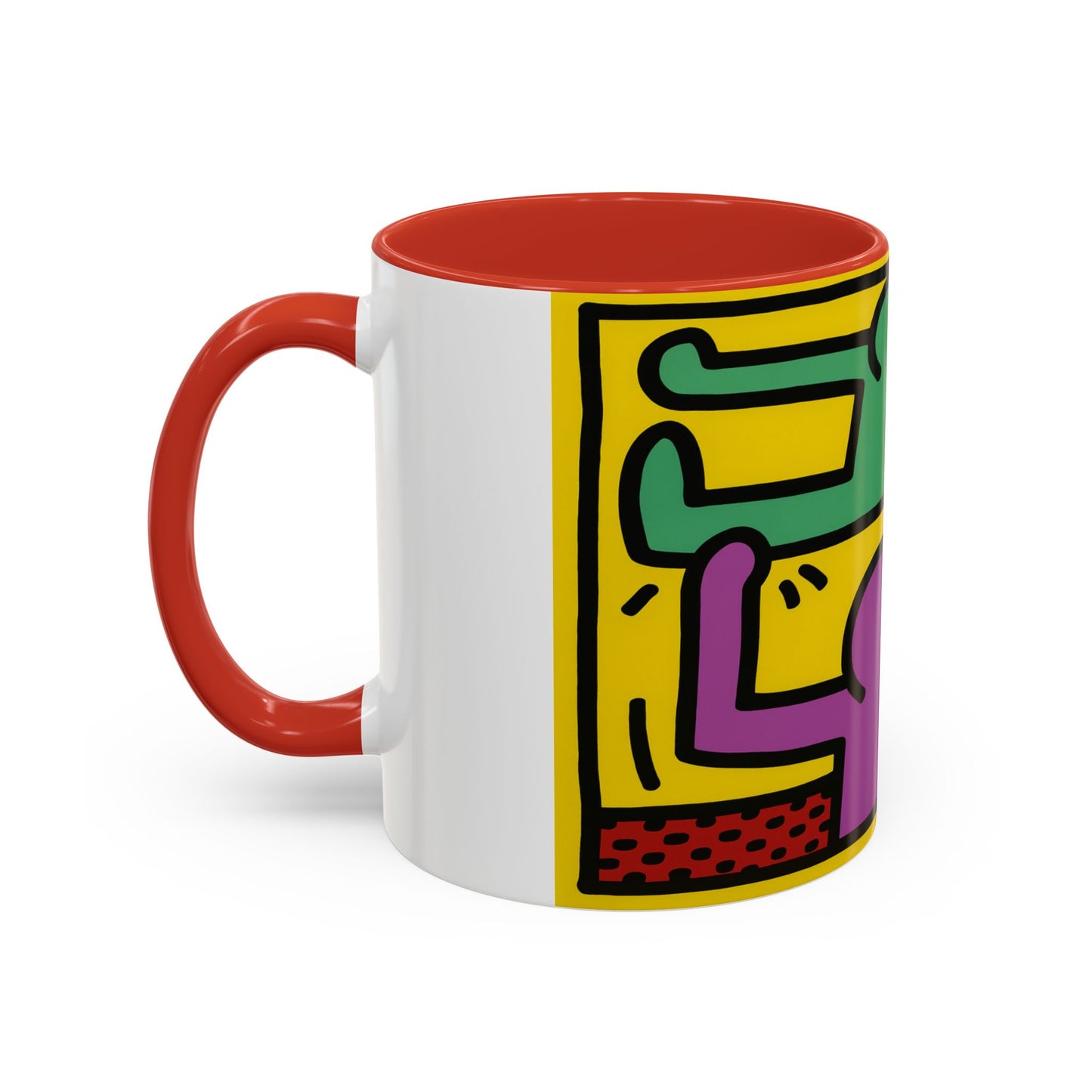 Keith Haring Pop Shop Green and Purple Mug