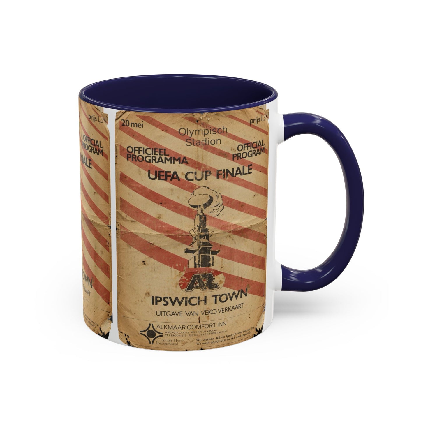 1981 UEFA Cup Final Ipswich Town AZ Alkmaar Programme Poster Accent Coffee Mug (11, 15oz)