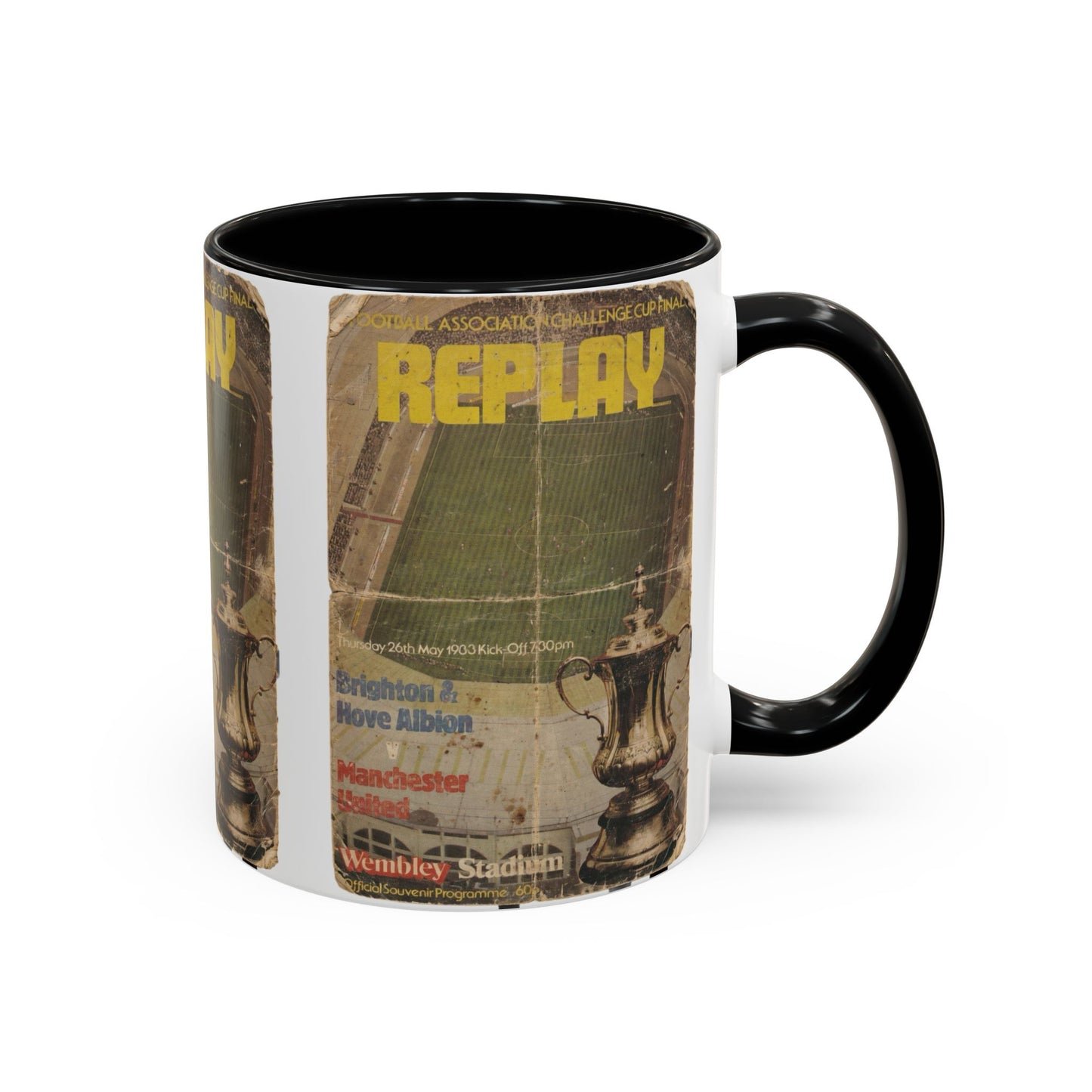 1983 FA Cup Final Replay Manchester United Brighton Programme Poster Accent Coffee Mug (11, 15oz)