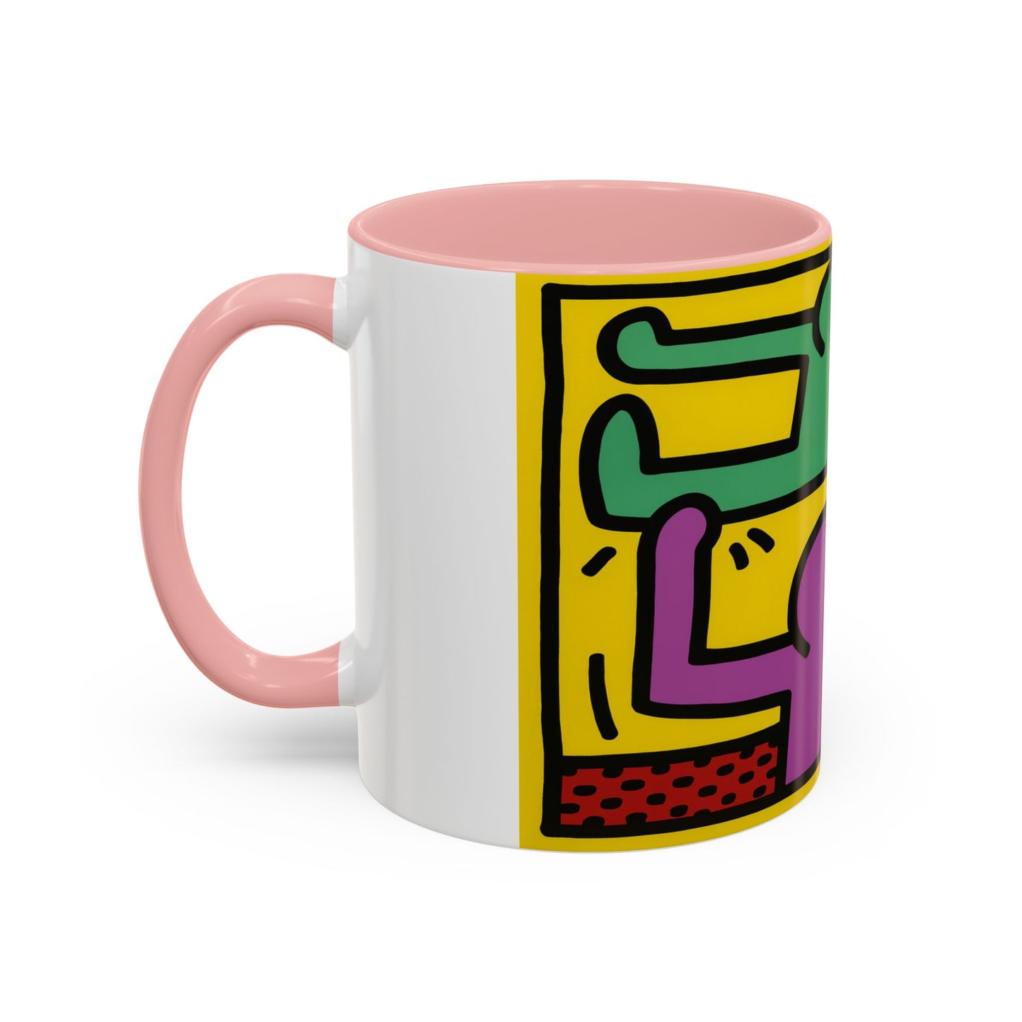 Keith Haring Pop Shop Green and Purple Mug