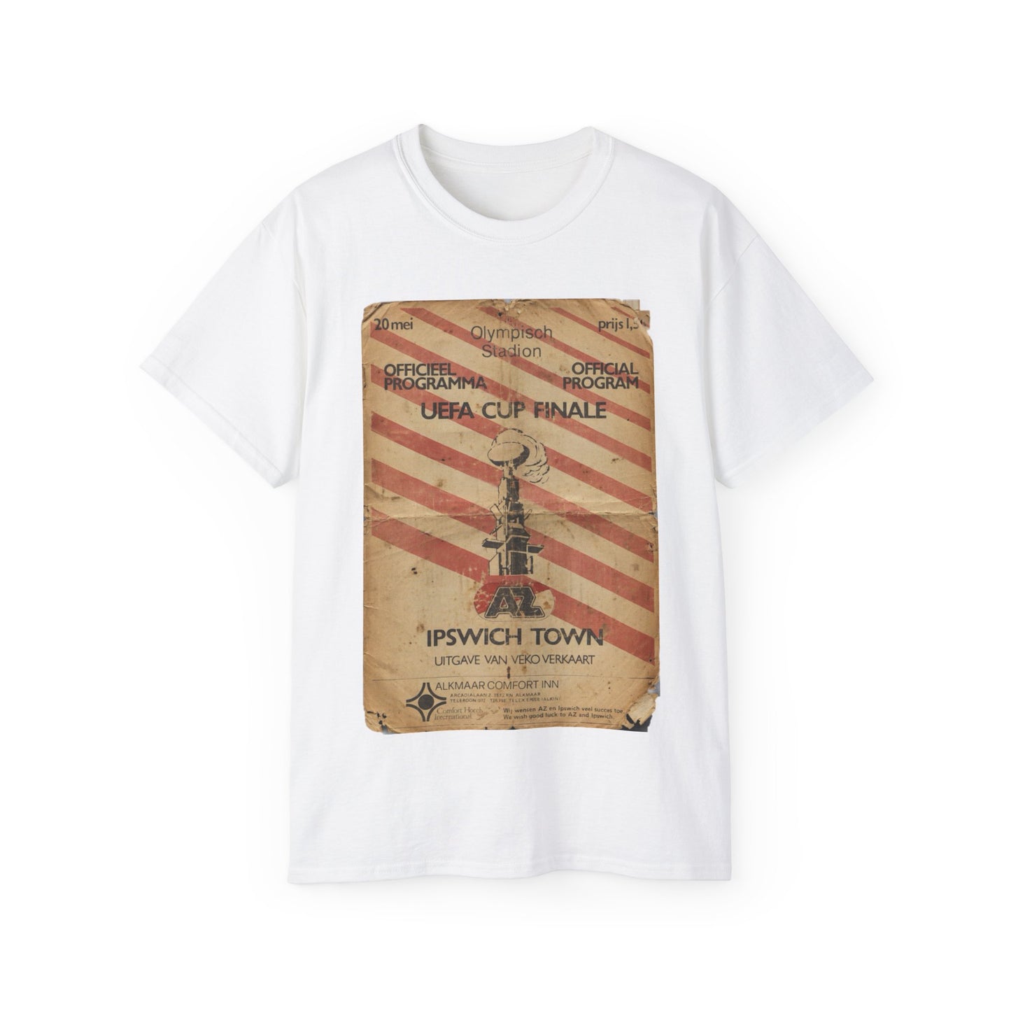 1981 UEFA Cup Final Ipswich Town AZ Alkmaar Programme Poster Unisex Ultra Cotton Tee