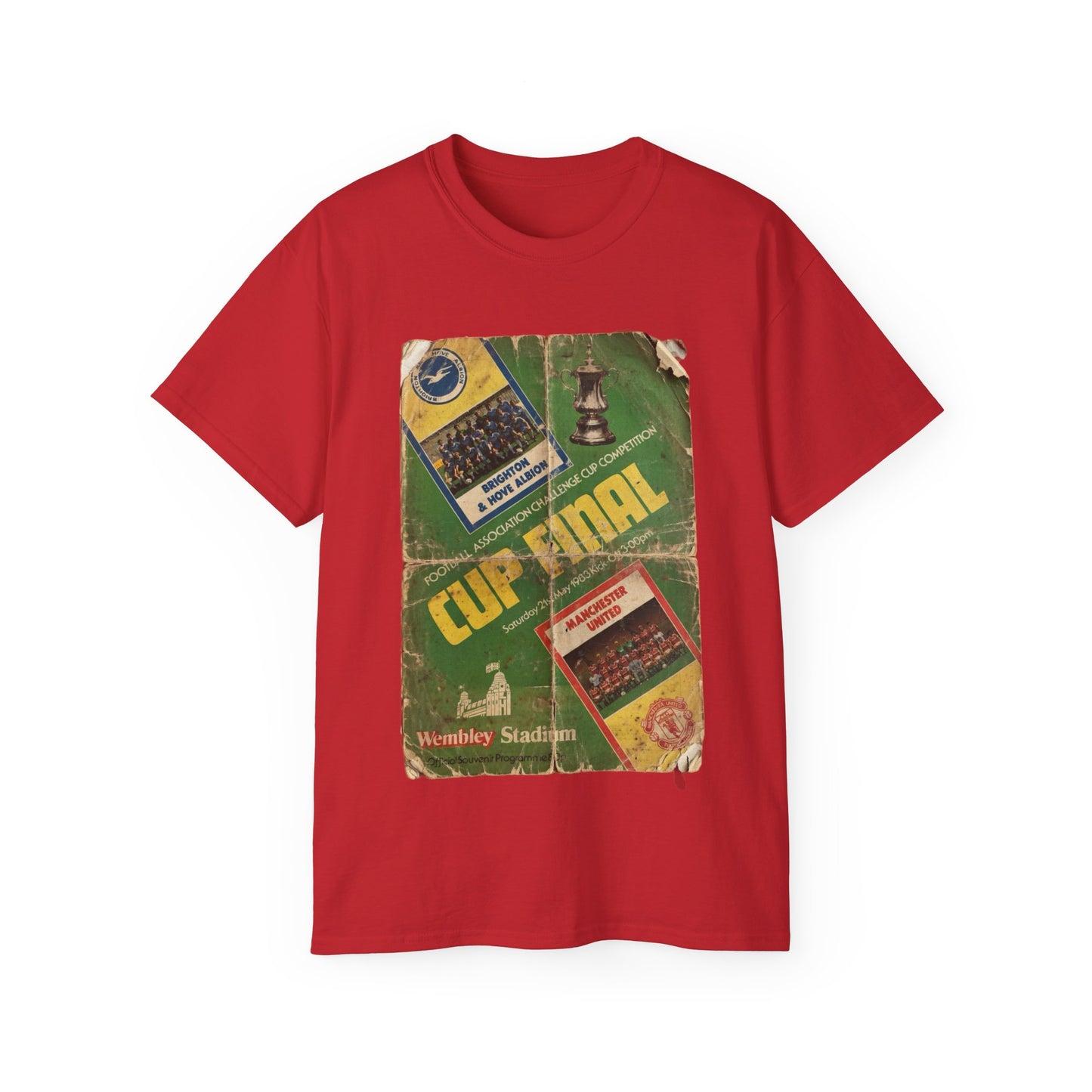 1983 FA Cup Final Manchester United Brighton Programme Poster Unisex Ultra Cotton Tee