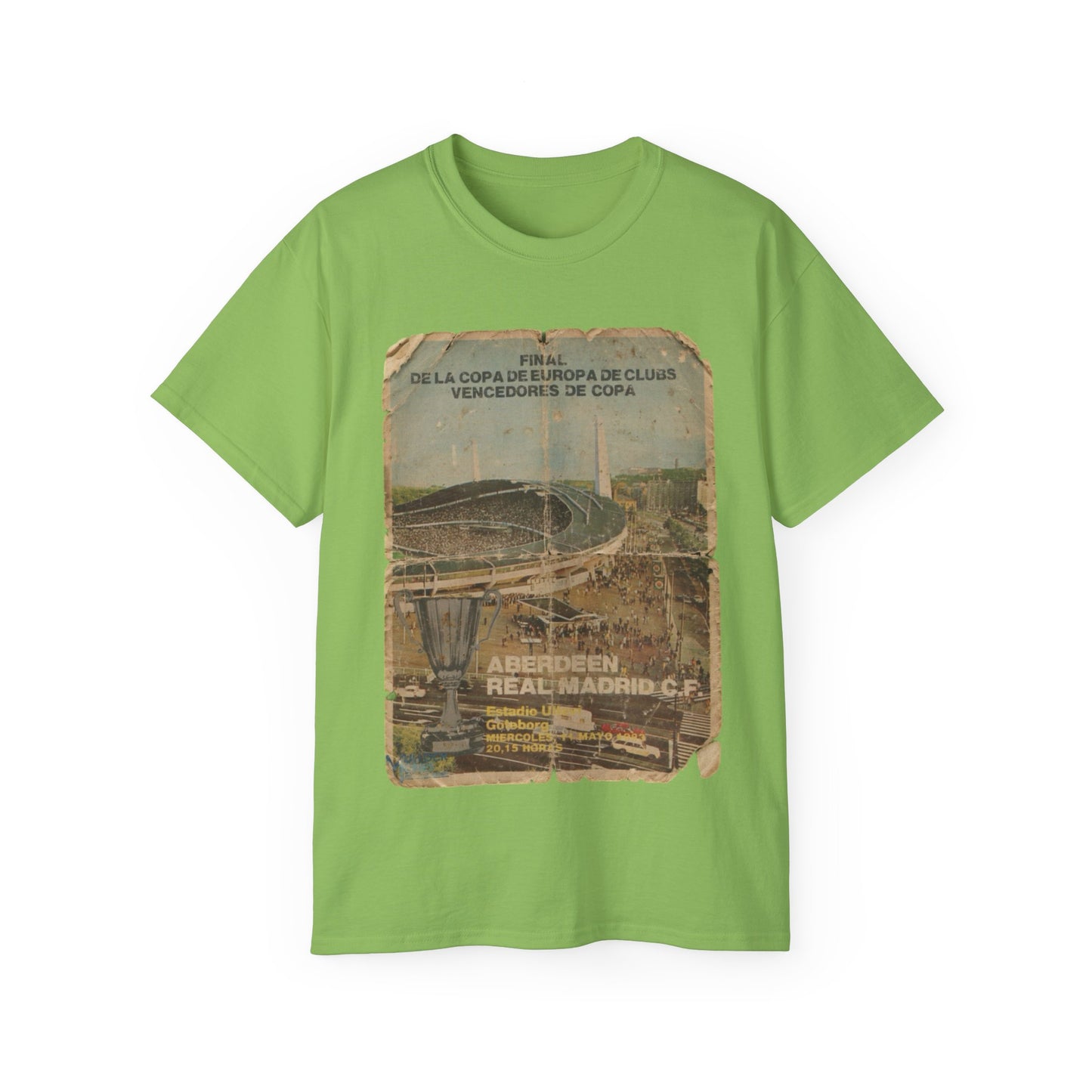 1983 European Cup Winners Cup Final Aberdeen Real Madrid Poster Unisex Ultra Cotton Tee