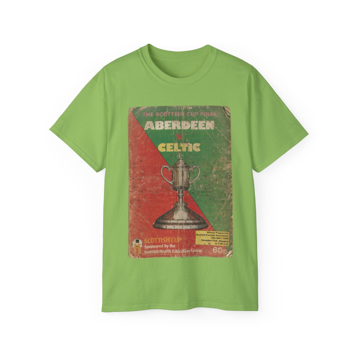 1984 Scottish Cup Final Aberdeen Celtic Programme Poster Unisex Ultra Cotton Tee